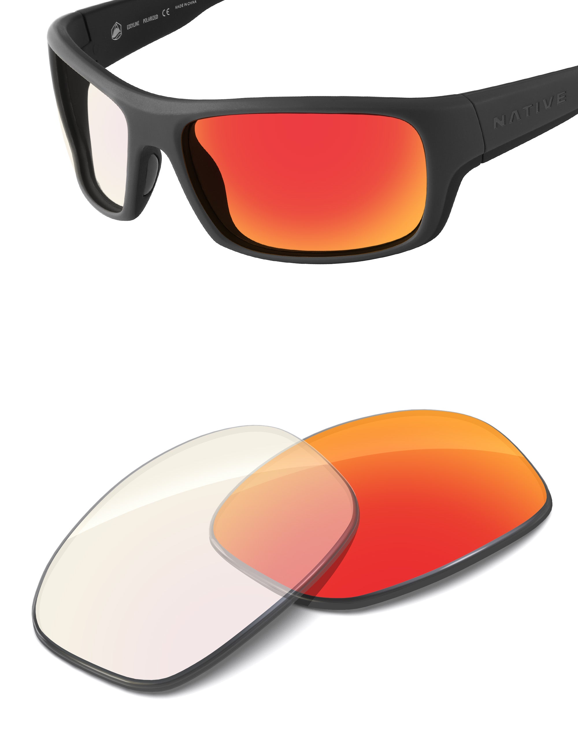 Fire Red FlashMirror™ Photochromic-Non-Polarized