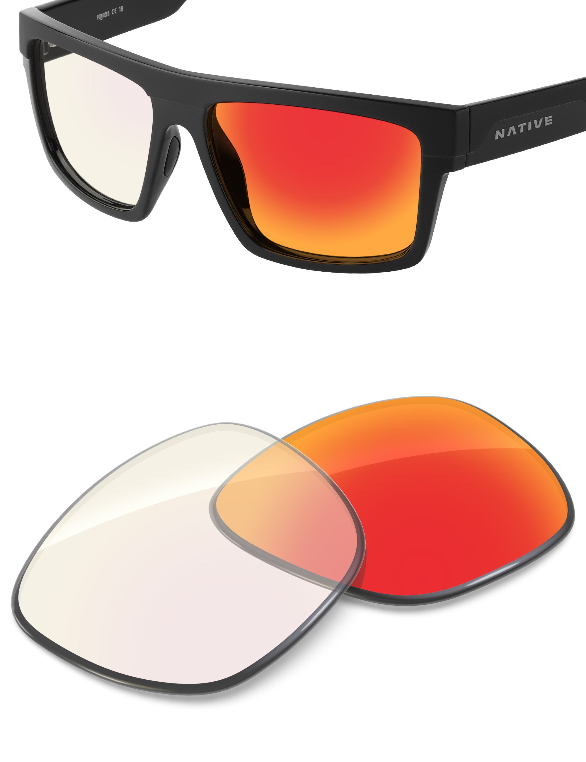Fire Red FlashMirror™ Photochromic-Non-Polarized