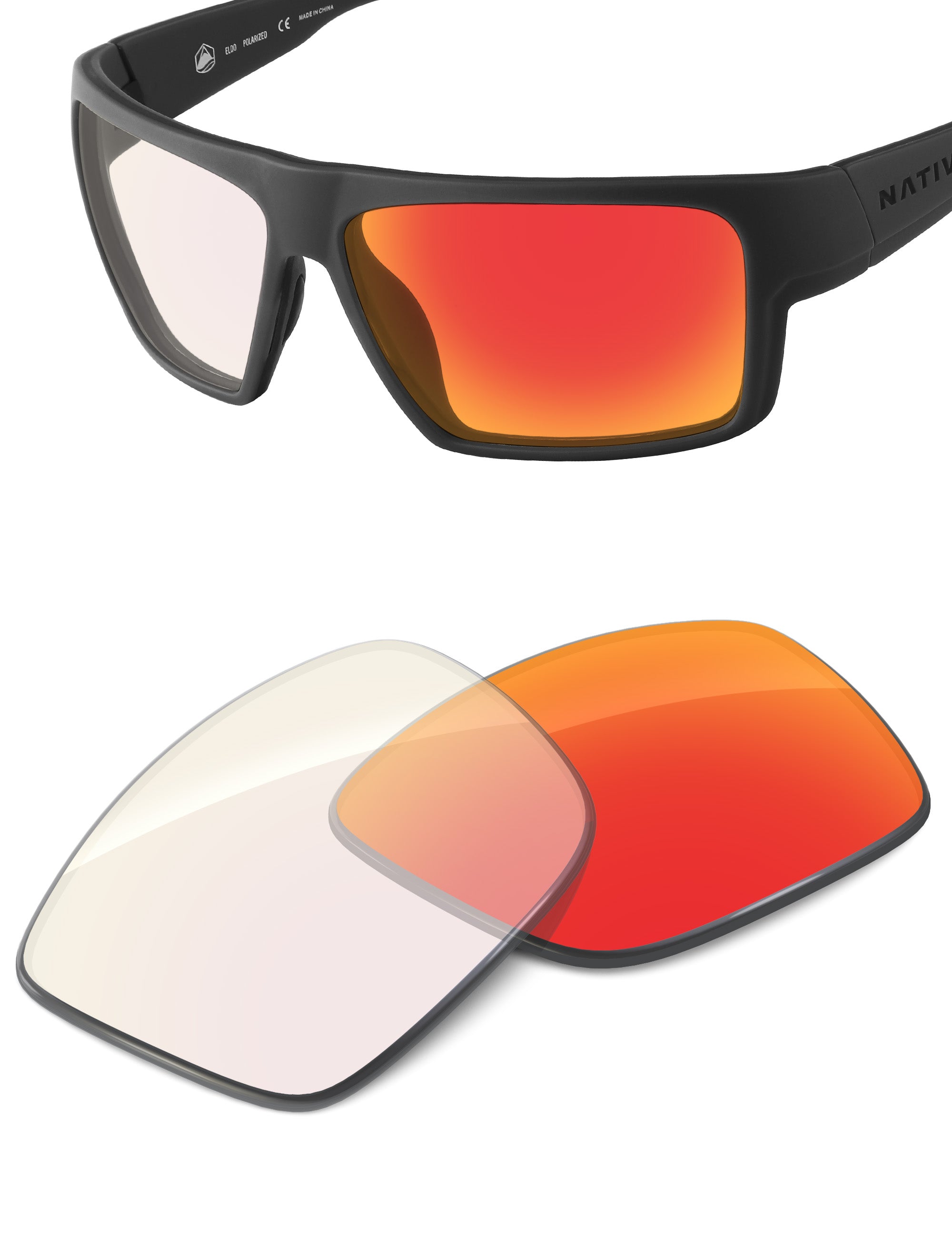 Fire Red FlashMirror™ Photochromic-Non-Polarized