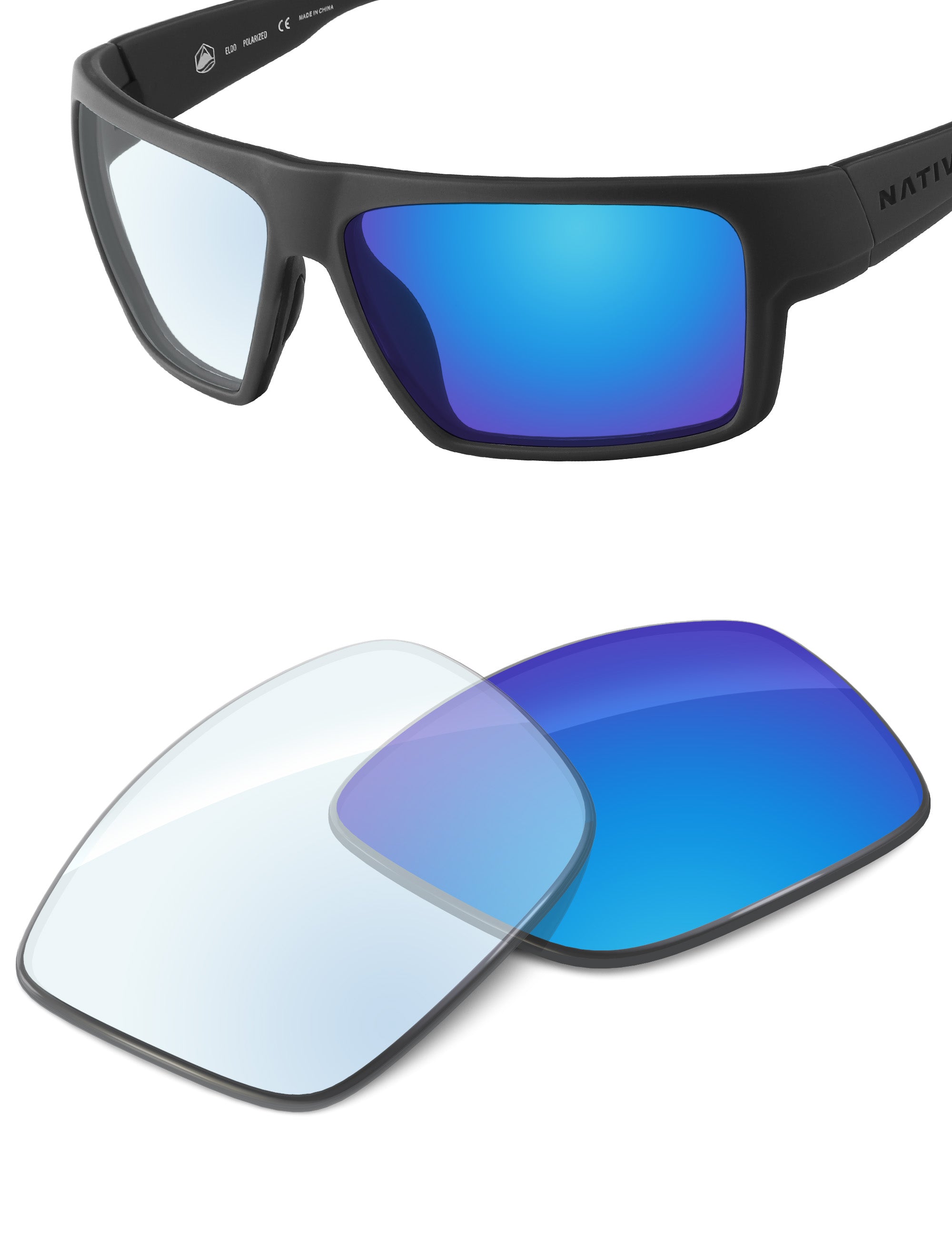 Sky Blue FlashMirror™ Photochromic-Non-Polarized