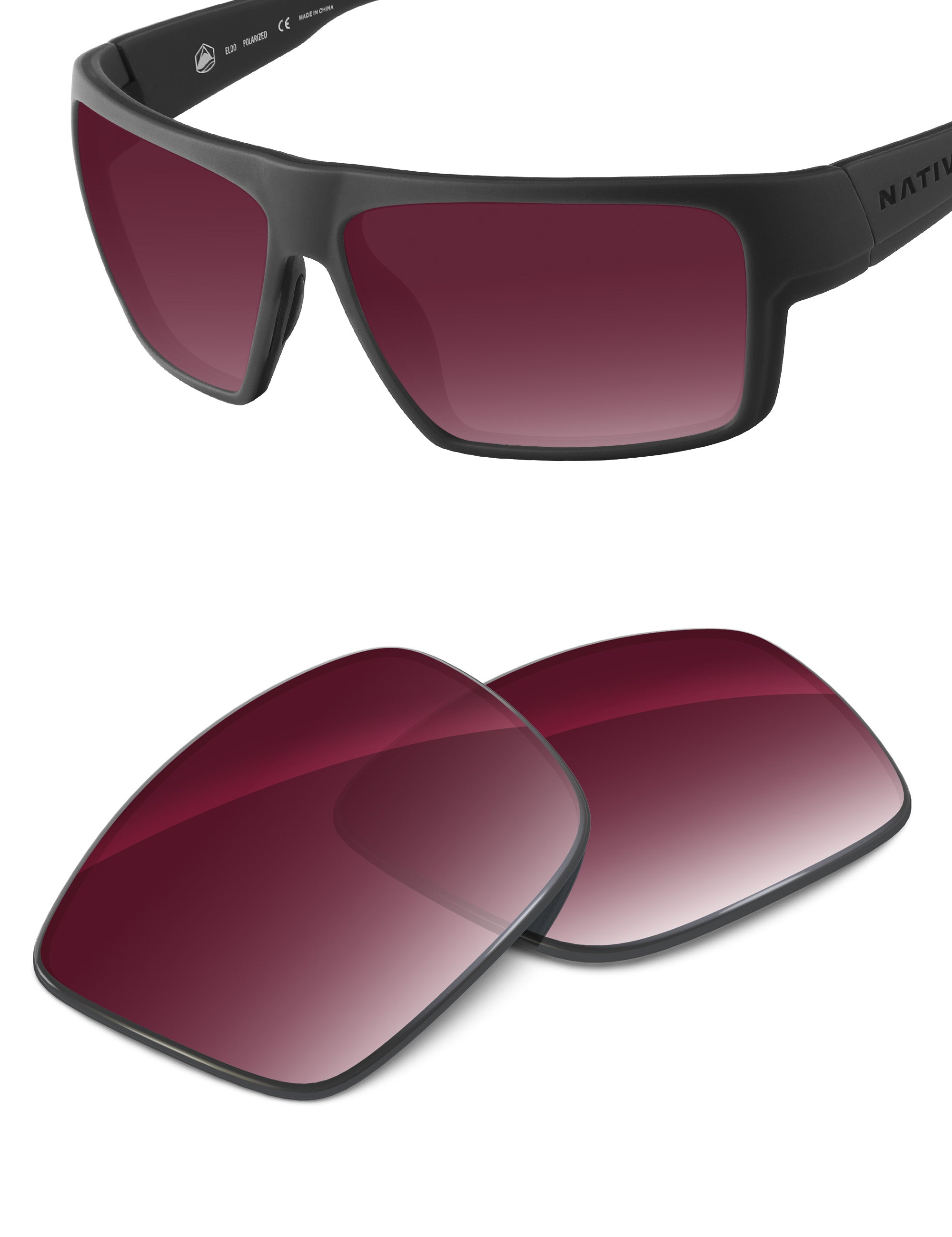 Wine Red Gradient-Non-Polarized