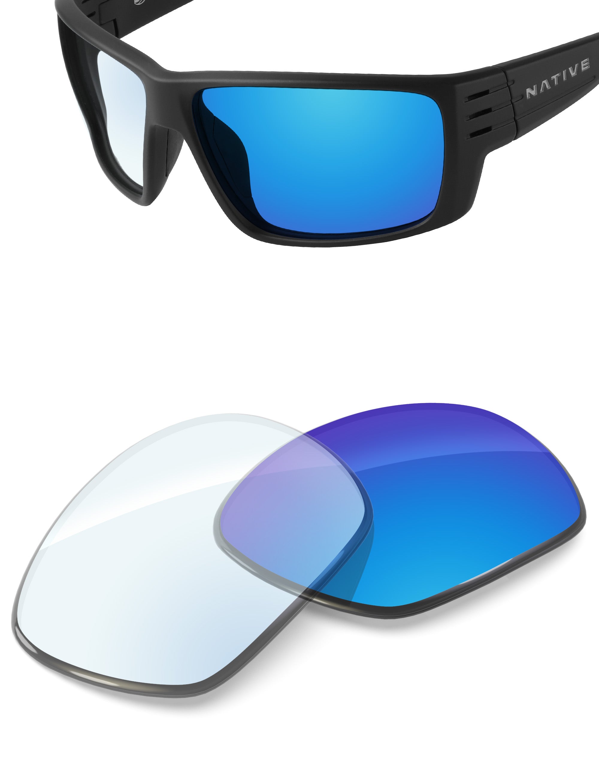 Sky Blue FlashMirror™ Photochromic-Non-Polarized