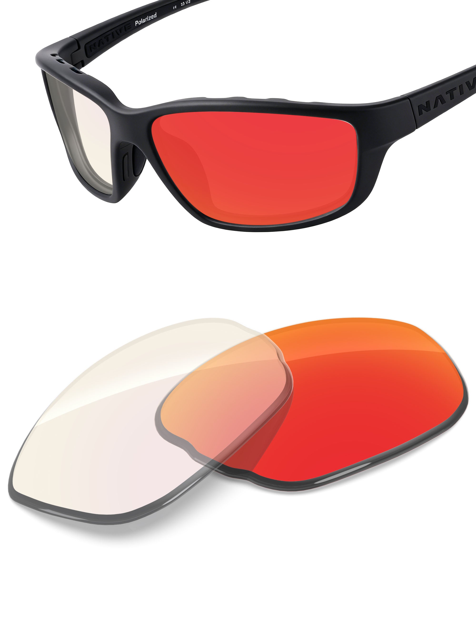 Fire Red FlashMirror™ Photochromic-Non-Polarized