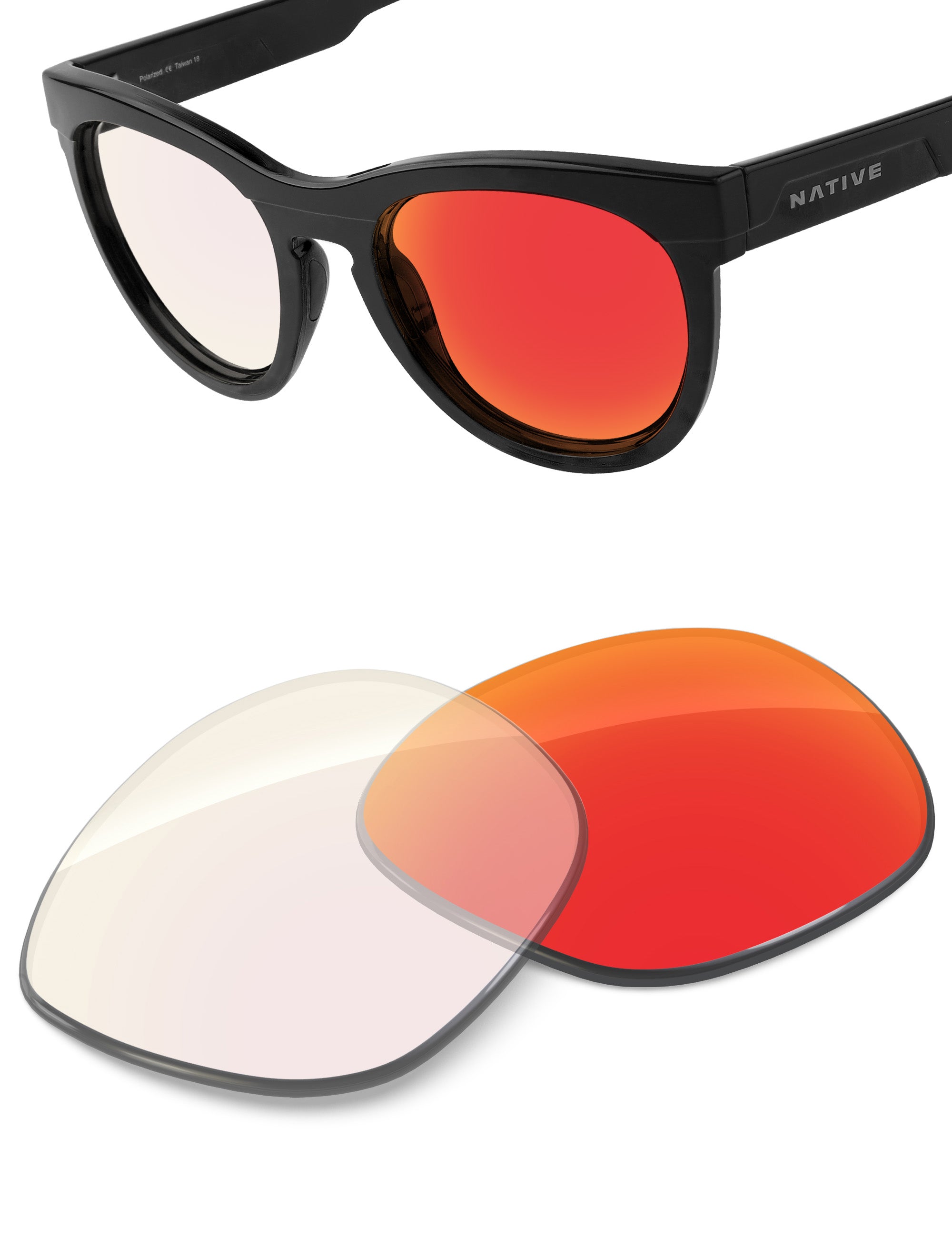Fire Red FlashMirror™ Photochromic-Non-Polarized