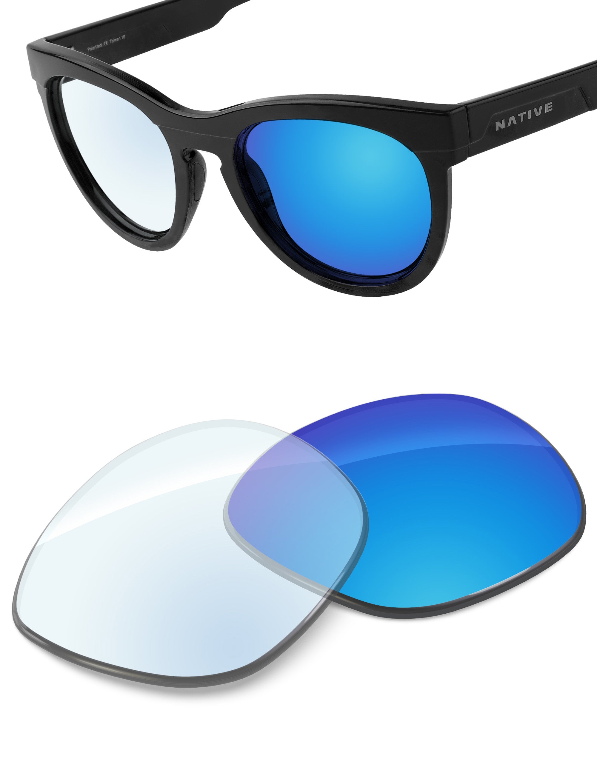 Sky Blue FlashMirror™ Photochromic-Non-Polarized