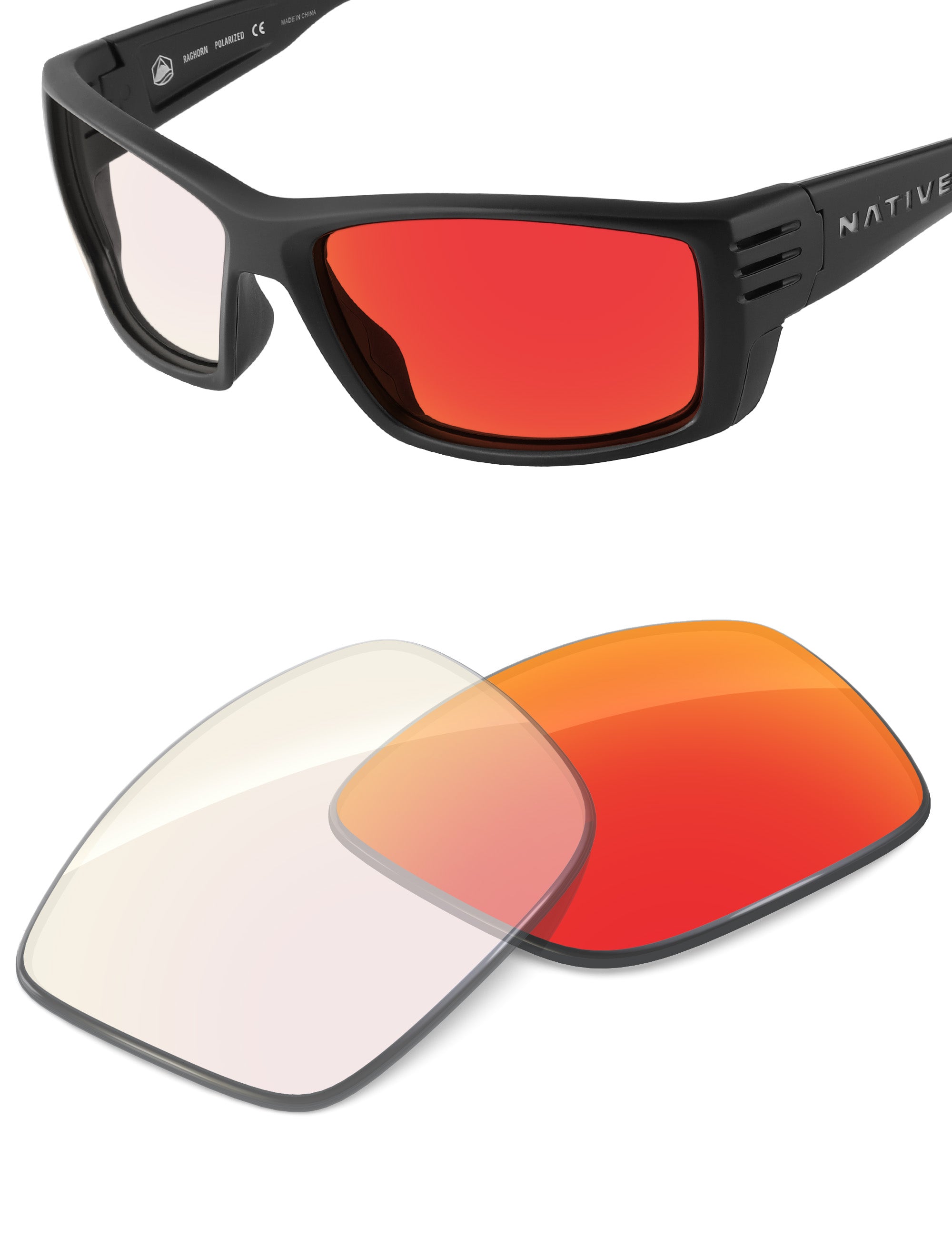 Fire Red FlashMirror™ Photochromic-Non-Polarized