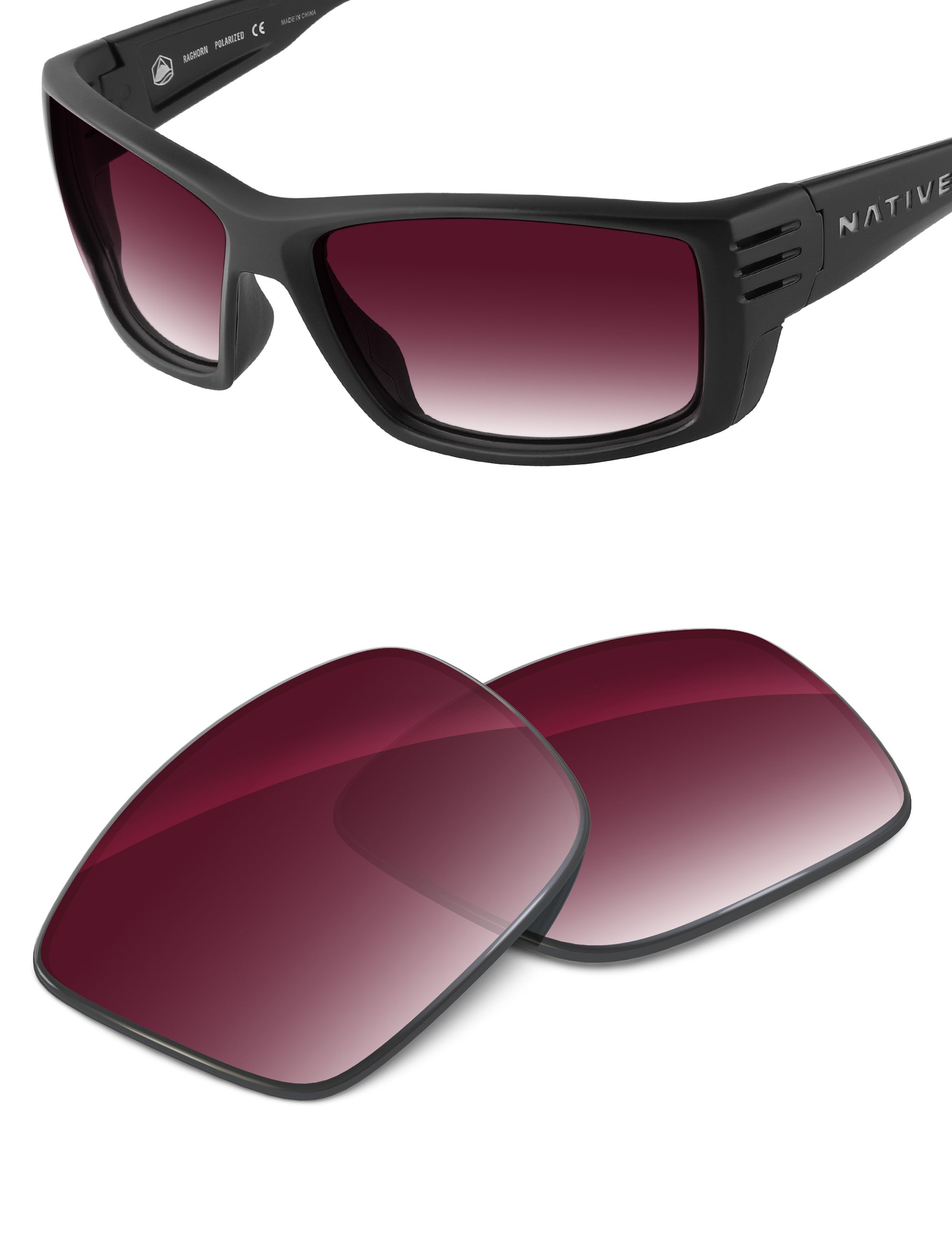 Wine Red Gradient-Non-Polarized