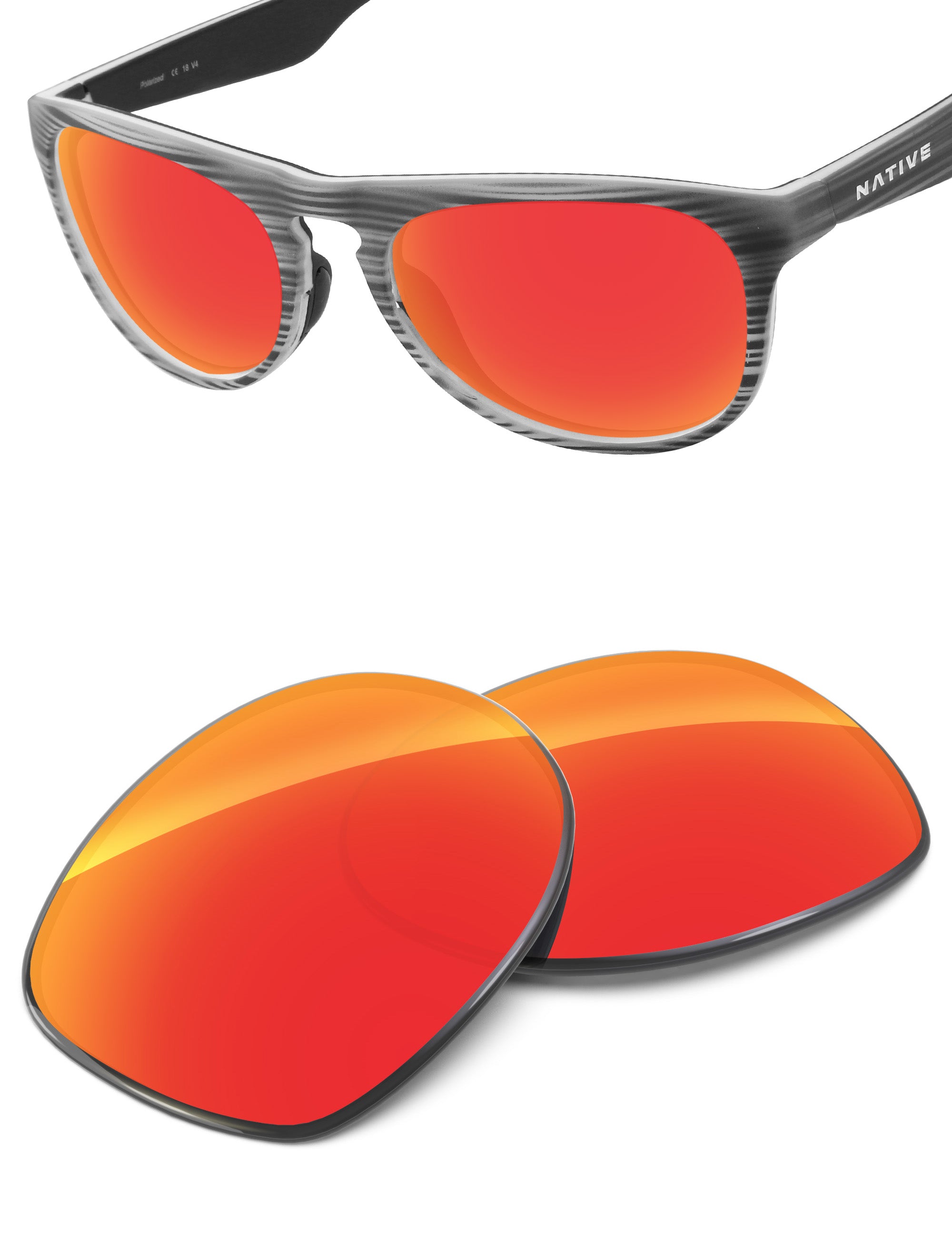 Fire Red FlashMirror™-Non-Polarized