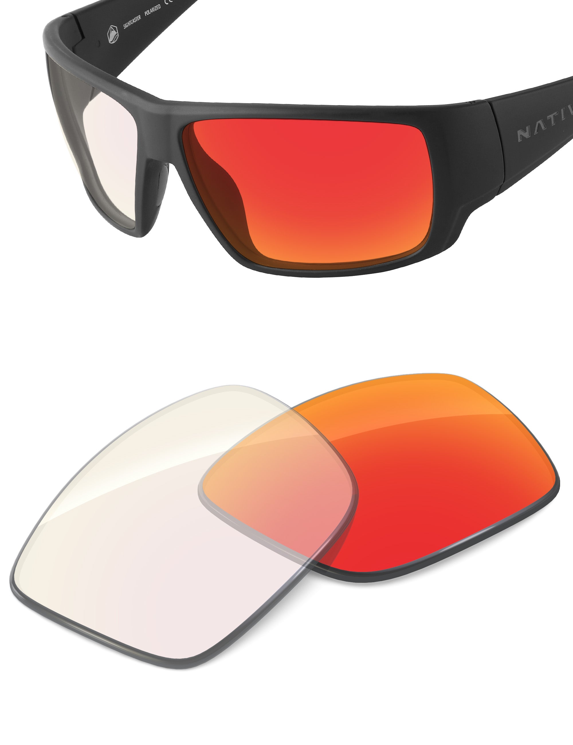 Fire Red FlashMirror™ Photochromic-Non-Polarized