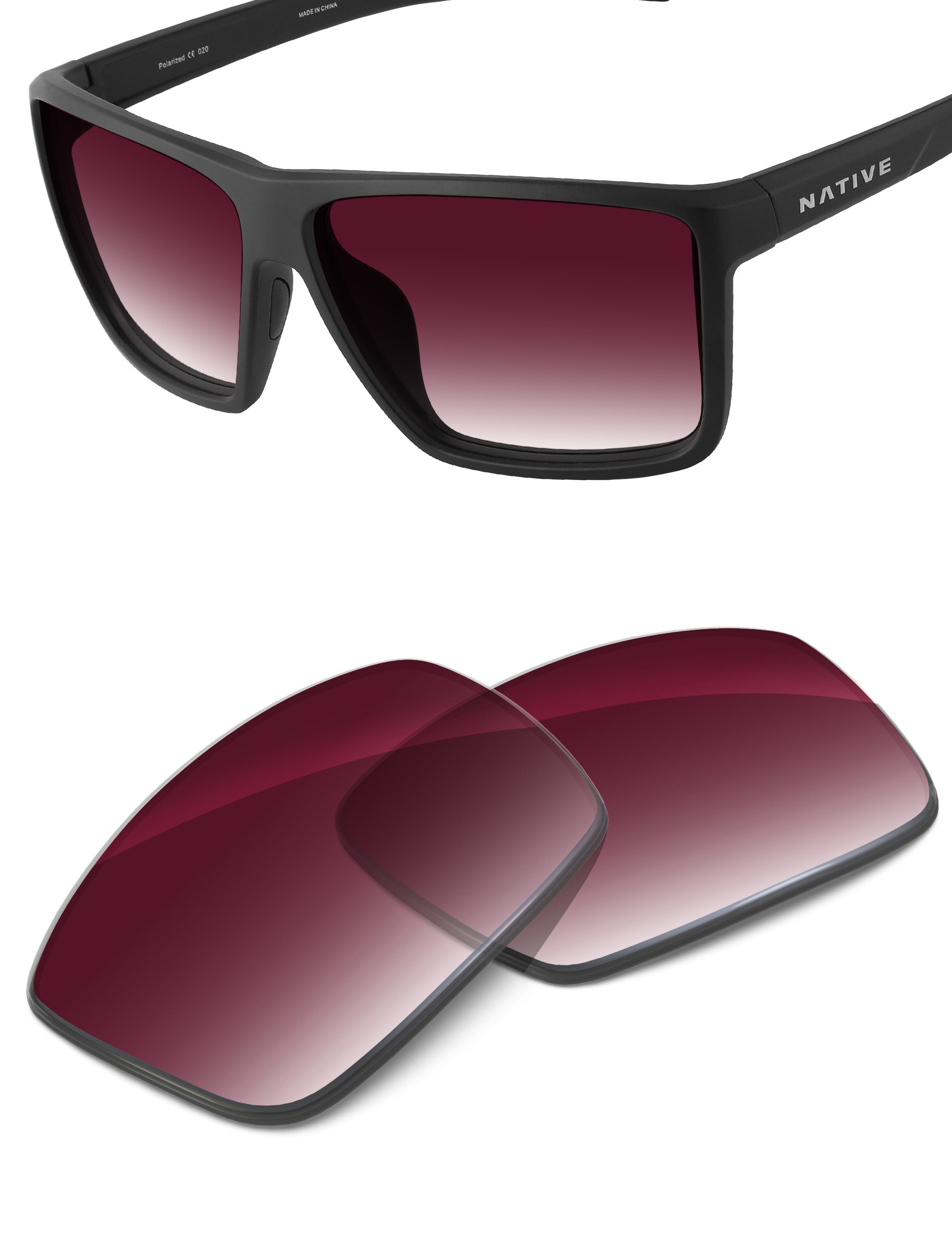 Wine Red Gradient-Non-Polarized