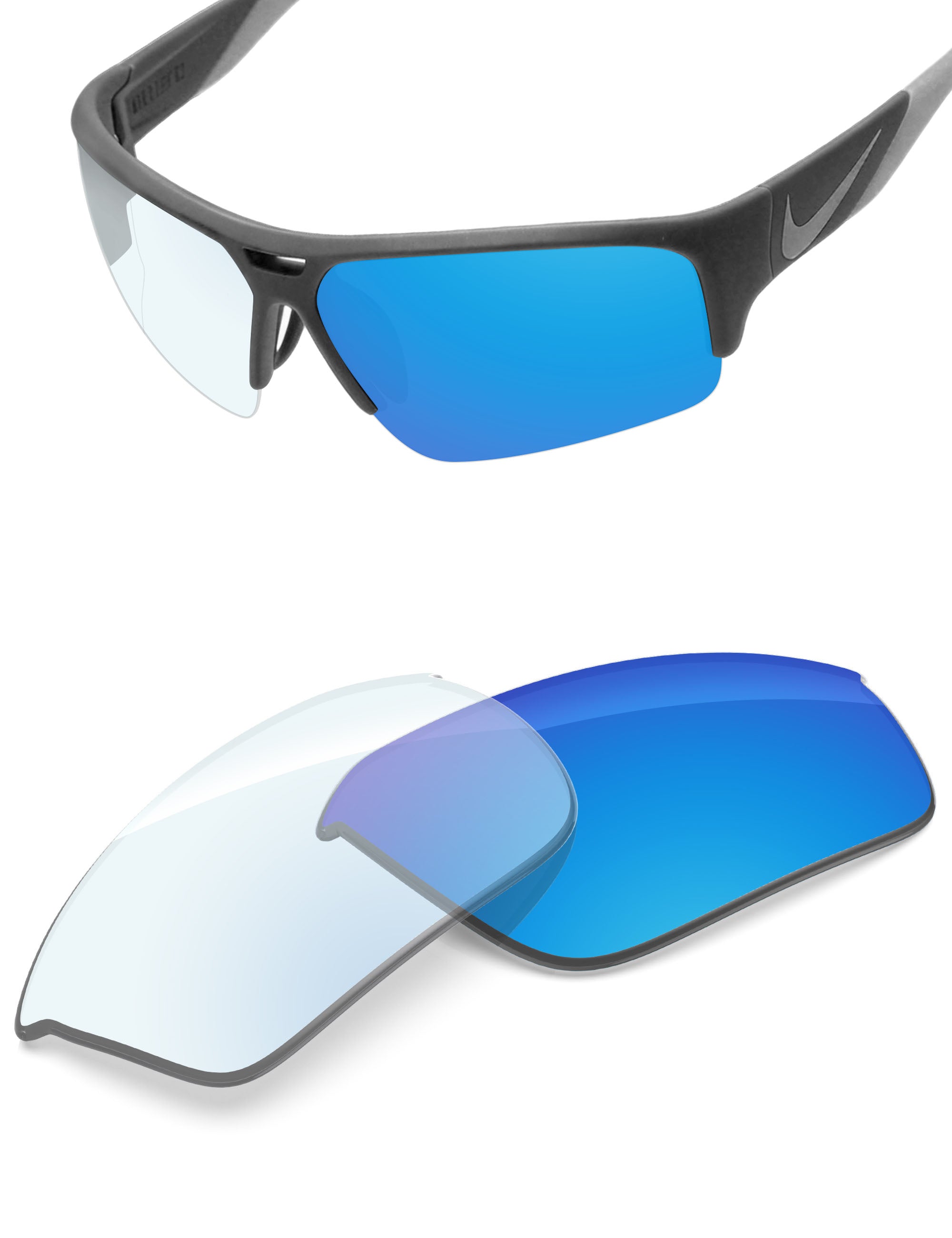Sky Blue FlashMirror™ Photochromic-Non-Polarized