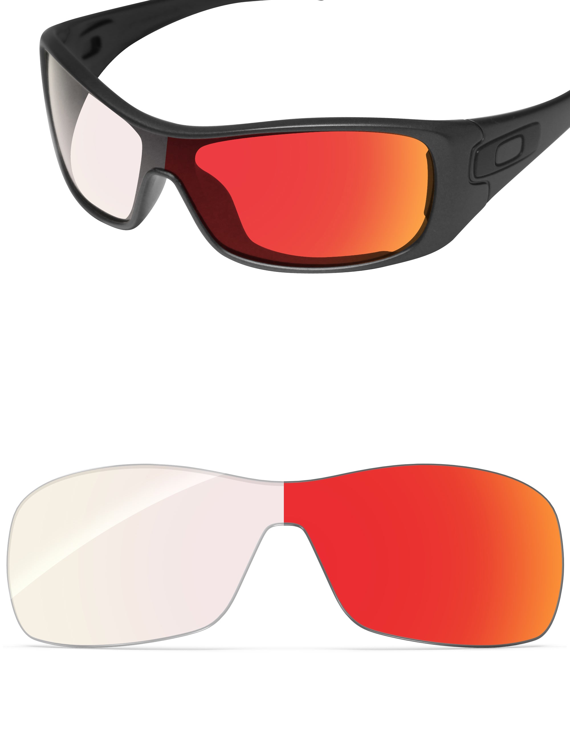 Fire Red FlashMirror™ Photochromic-Non-Polarized