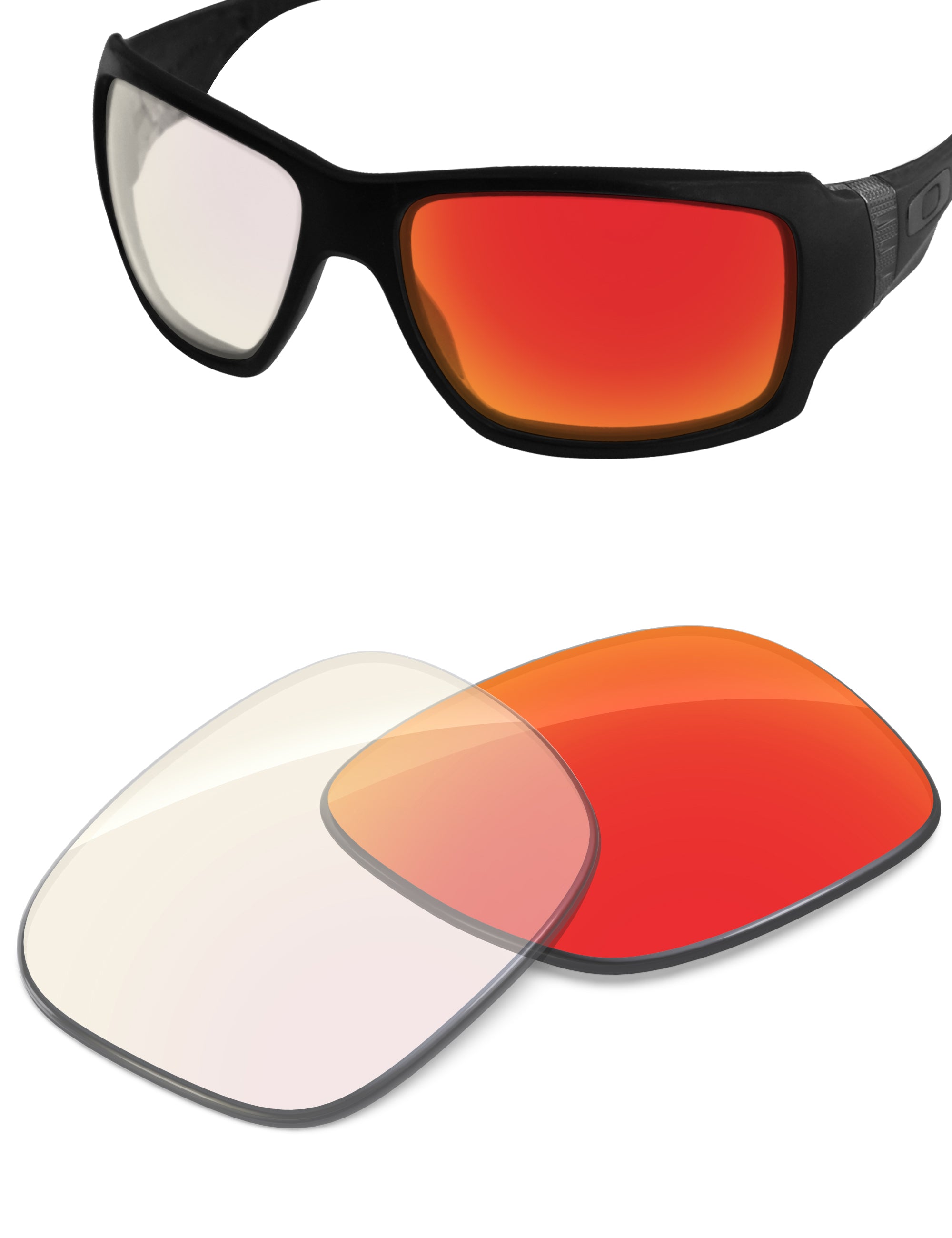 Fire Red FlashMirror™ Photochromic-Non-Polarized