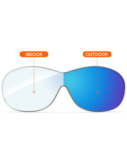 Sky Blue FlashMirror™ Photochromic-Non-Polarized
