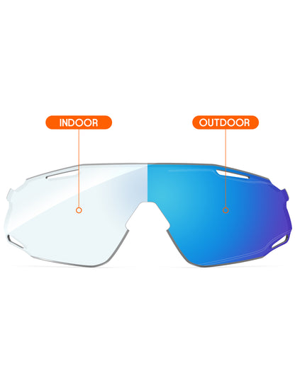 Sky Blue FlashMirror™ Photochromic-Non-Polarized