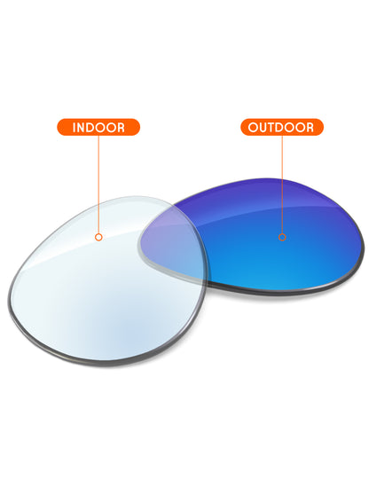 Sky Blue FlashMirror™ Photochromic-Non-Polarized