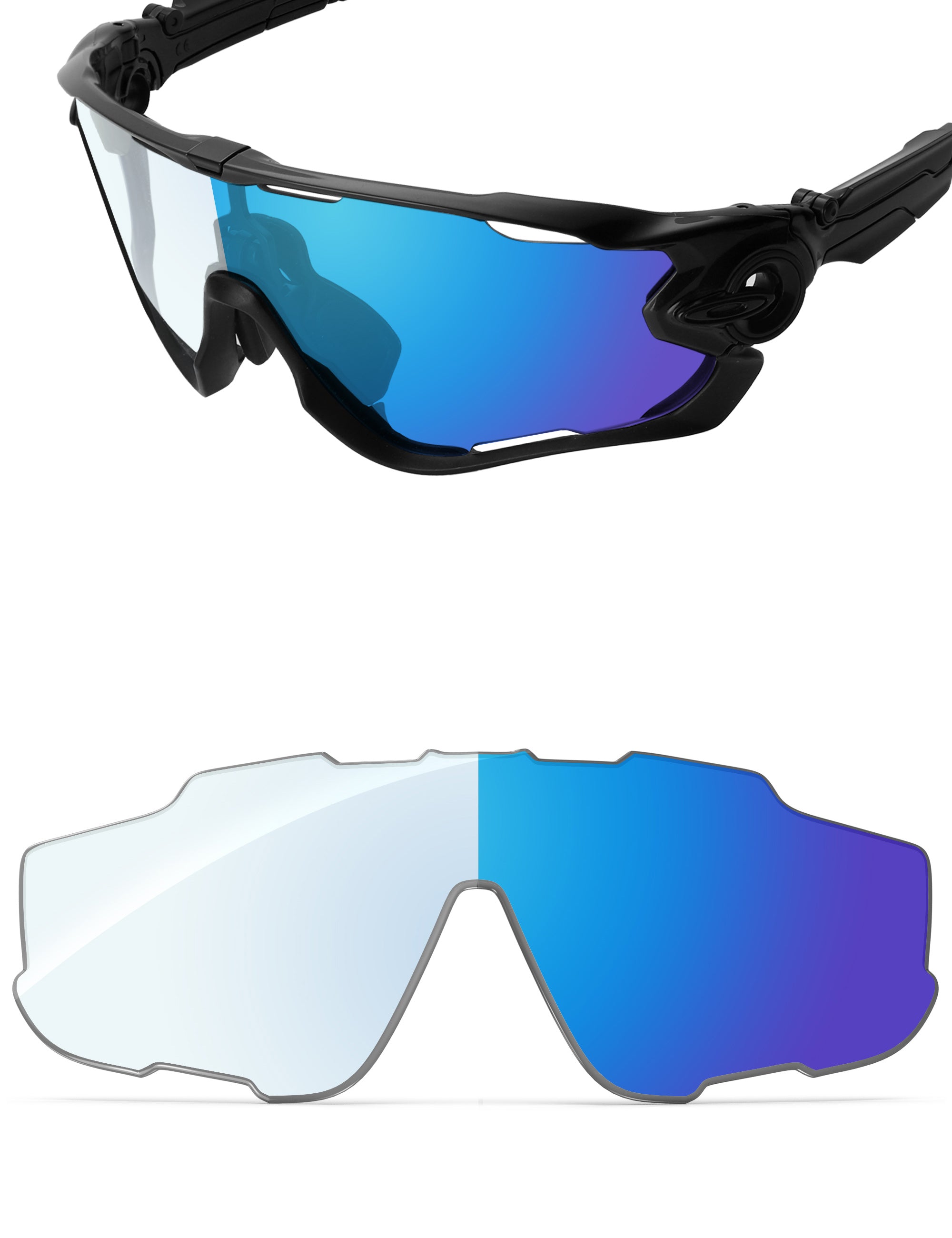 Sky Blue FlashMirror™ Photochromic-Non-Polarized
