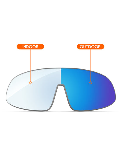 Sky Blue FlashMirror™ Photochromic-Non-Polarized