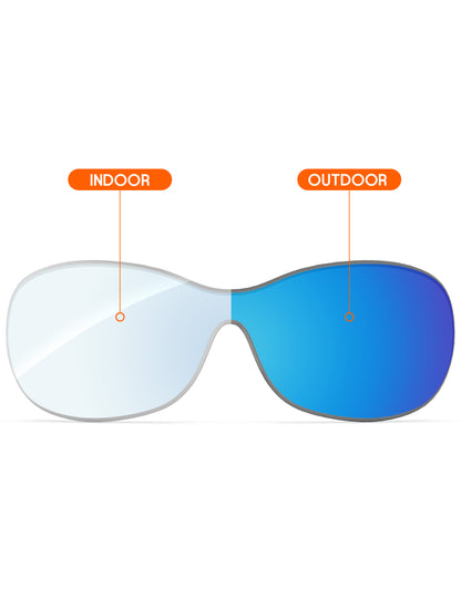 Sky Blue FlashMirror™ Photochromic-Non-Polarized