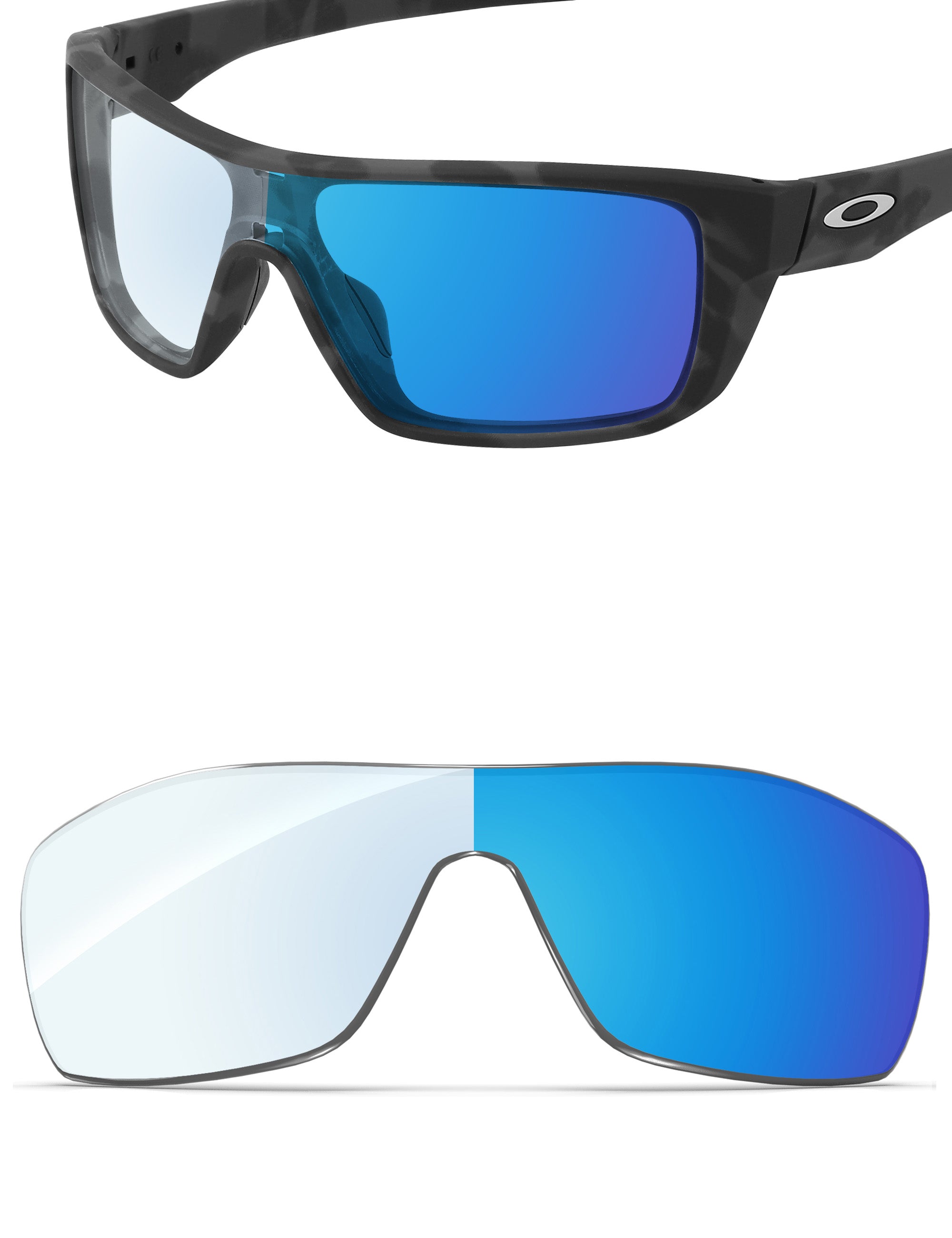 Sky Blue FlashMirror™ Photochromic-Non-Polarized