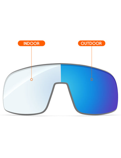Sky Blue FlashMirror™ Photochromic-Non-Polarized