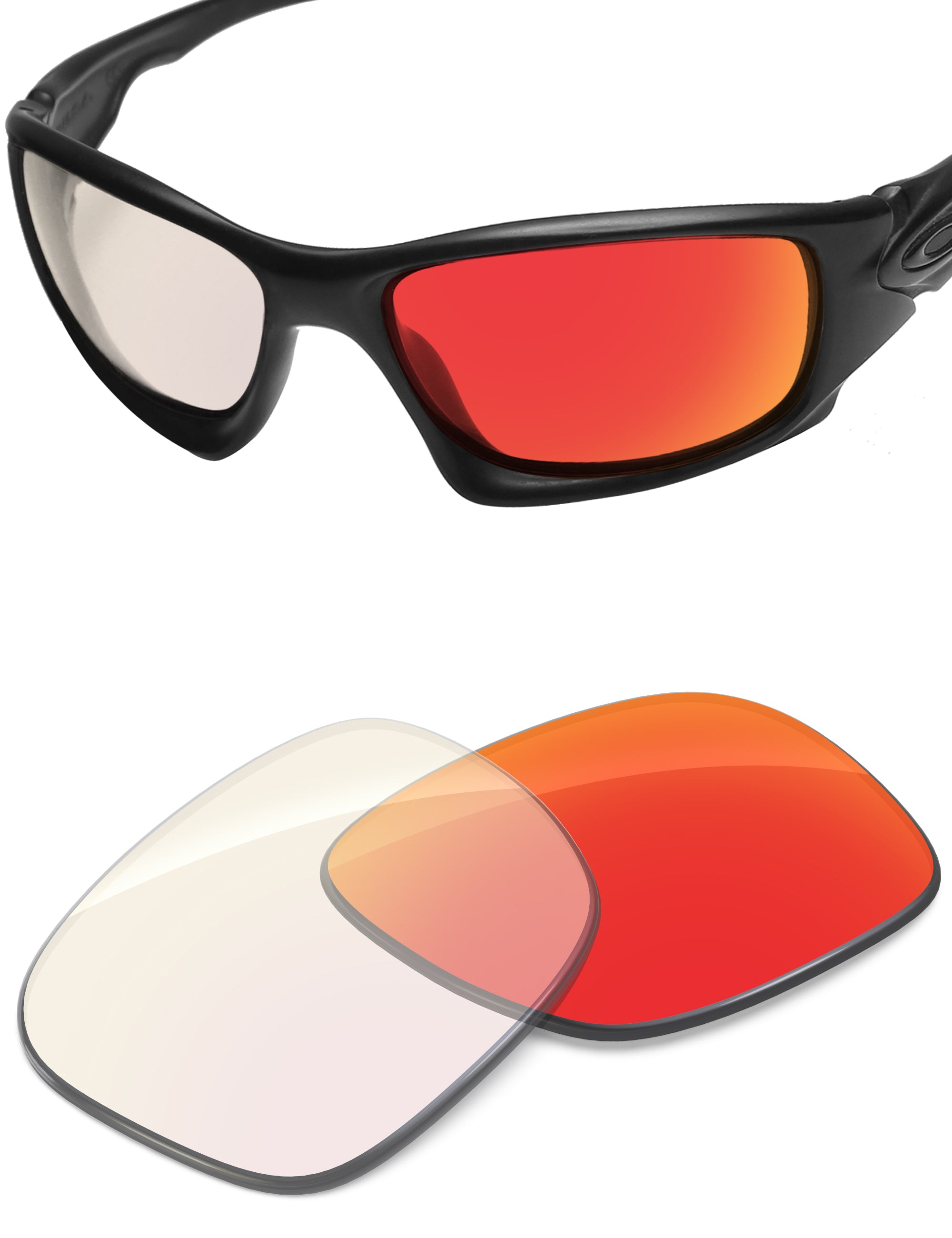 Fire Red FlashMirror™ Photochromic-Non-Polarized