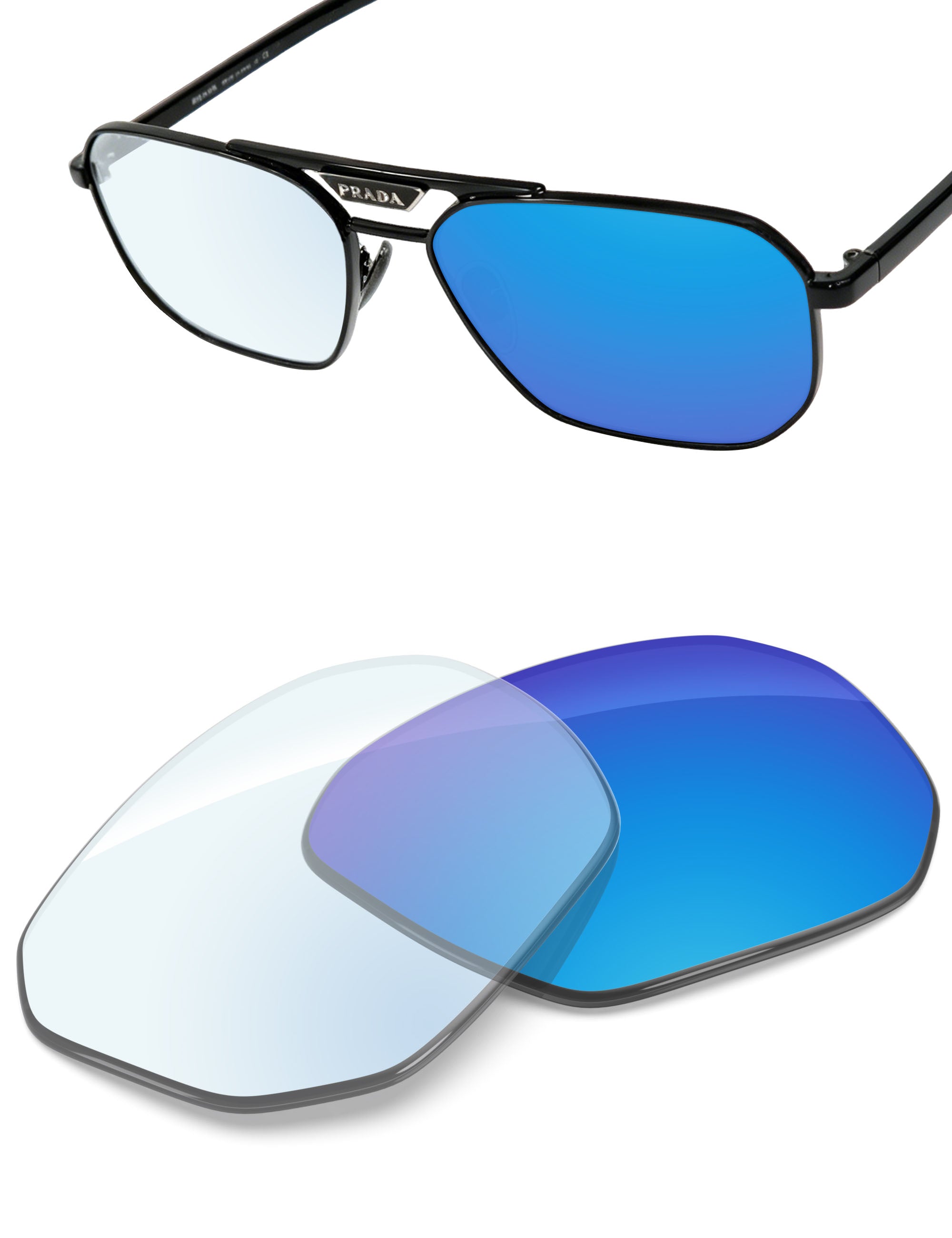 Sky Blue FlashMirror™ Photochromic-Non-Polarized