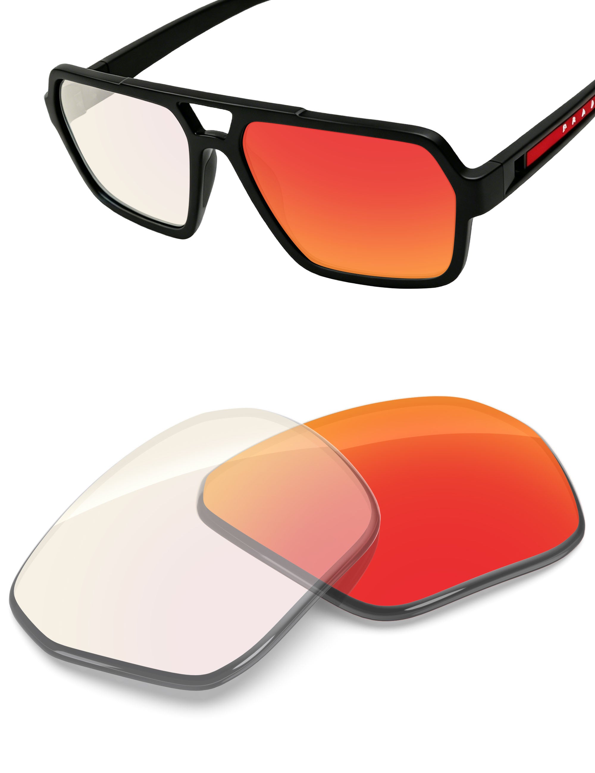 Fire Red FlashMirror™ Photochromic-Non-Polarized
