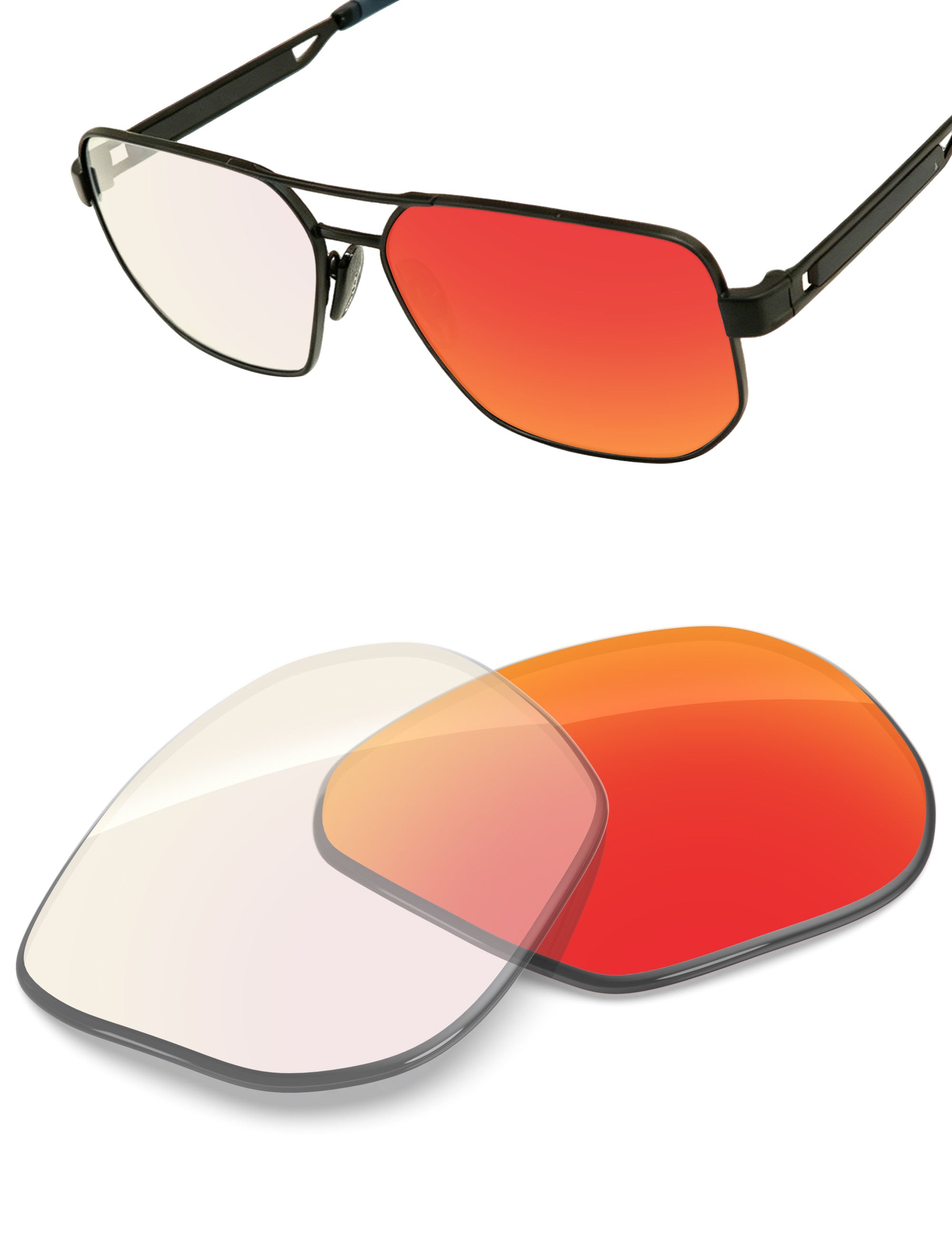 Fire Red FlashMirror™ Photochromic-Non-Polarized