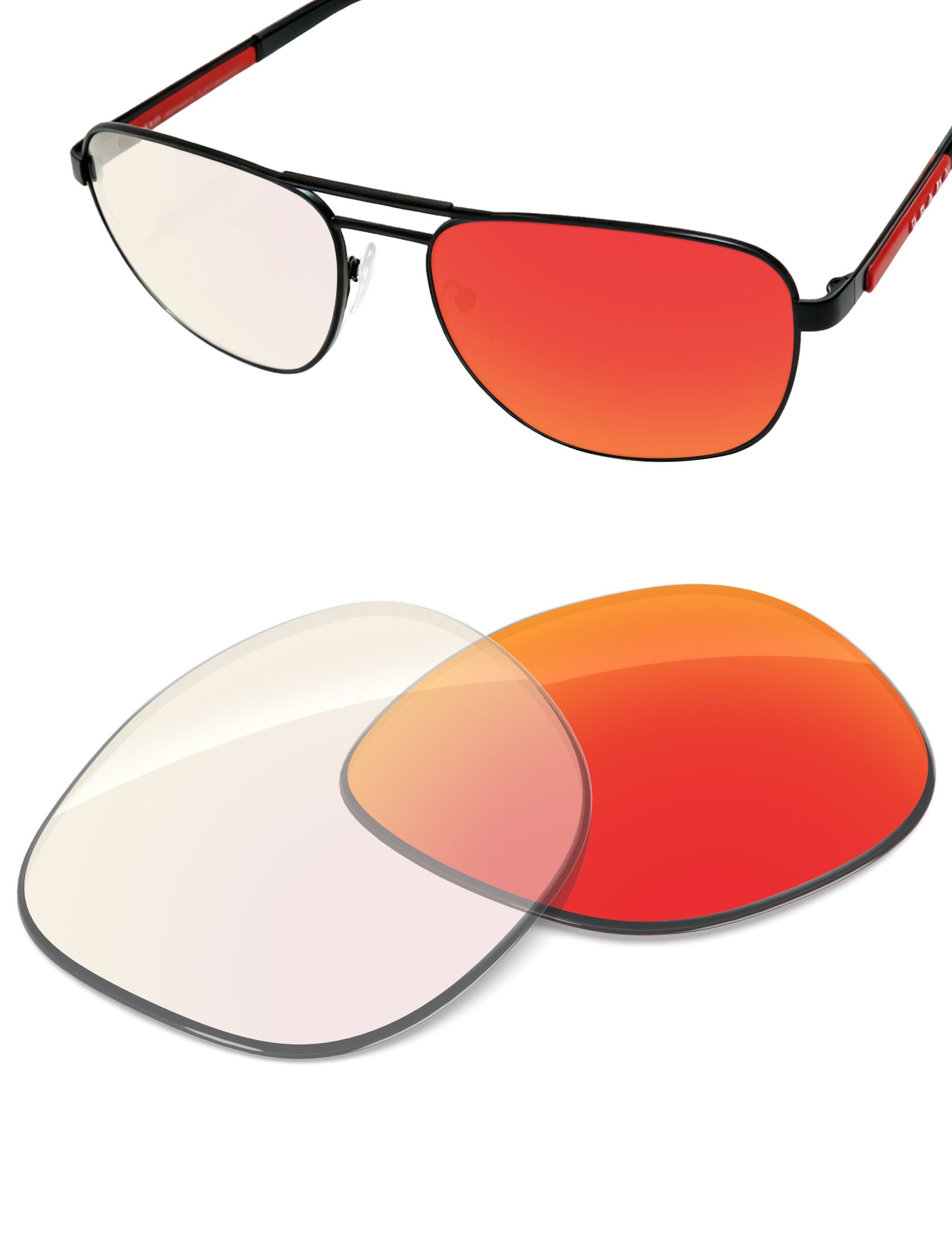 Fire Red FlashMirror™ Photochromic-Non-Polarized