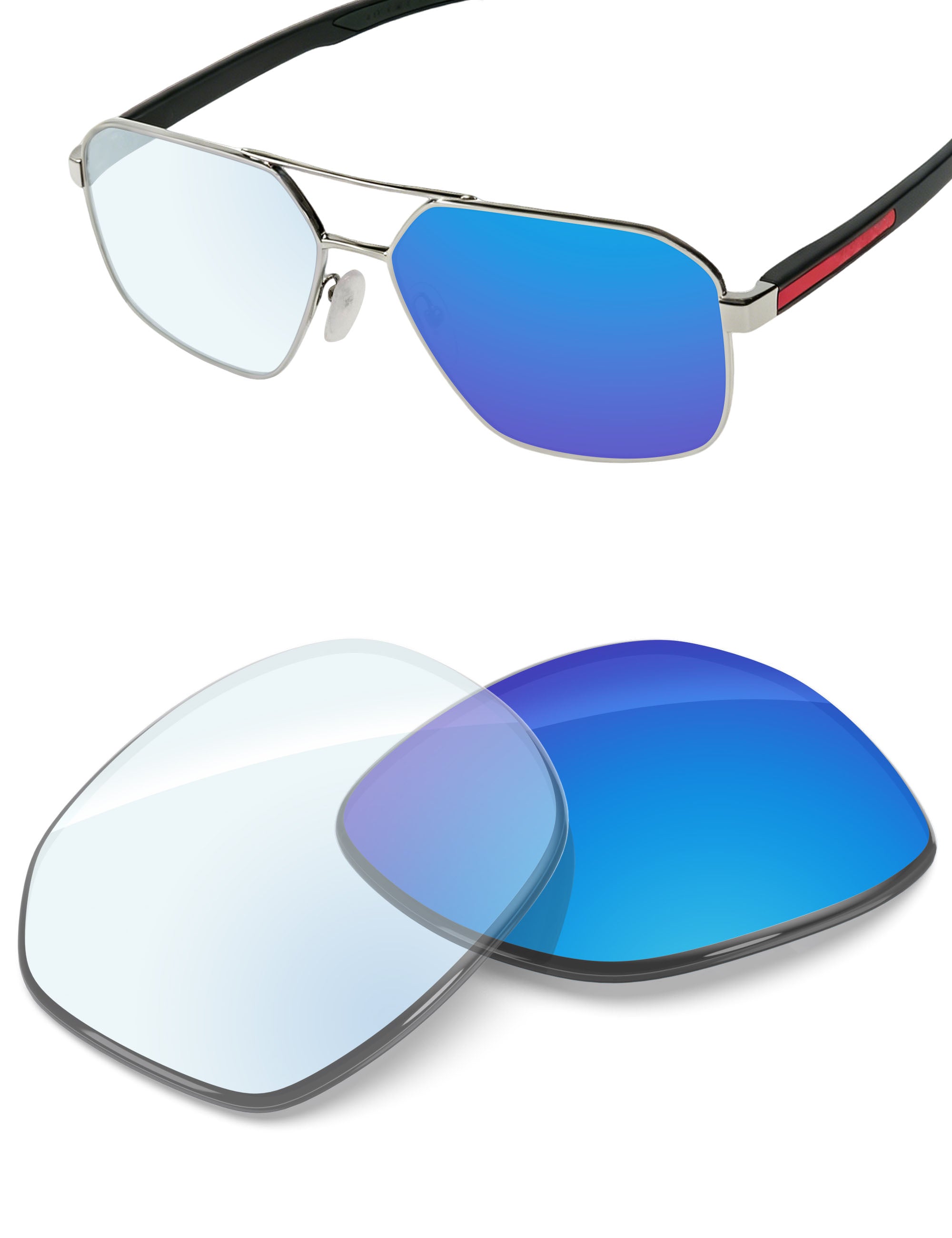 Sky Blue FlashMirror™ Photochromic-Non-Polarized