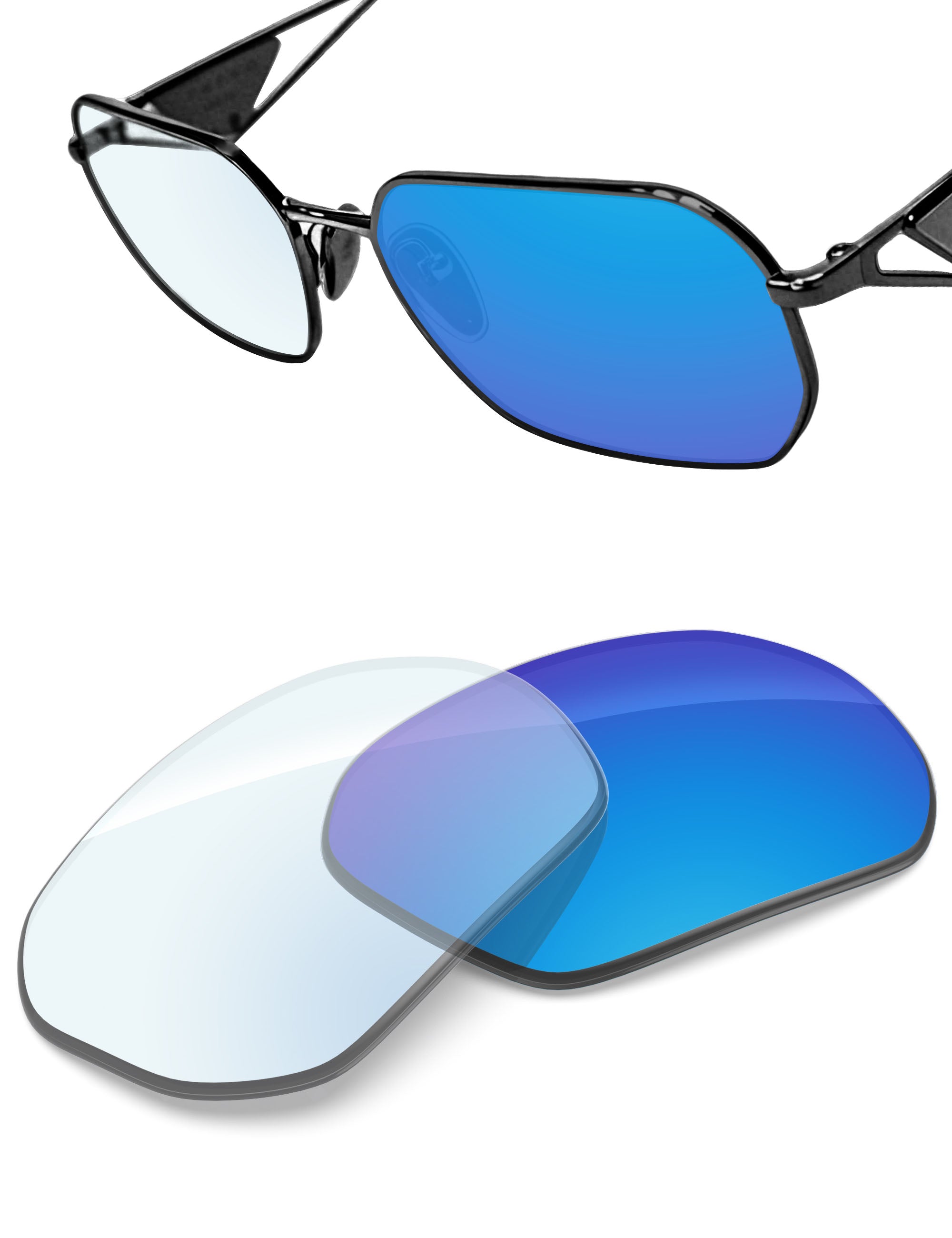 Sky Blue FlashMirror™ Photochromic-Non-Polarized