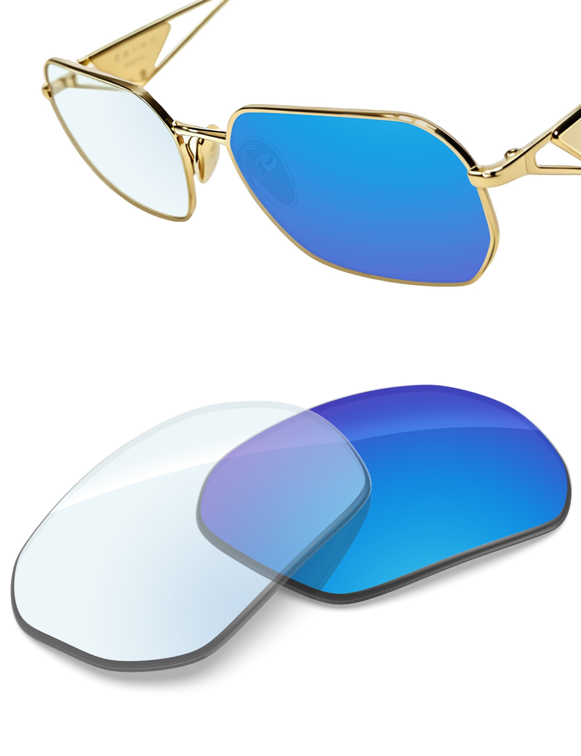 Sky Blue FlashMirror™ Photochromic-Non-Polarized