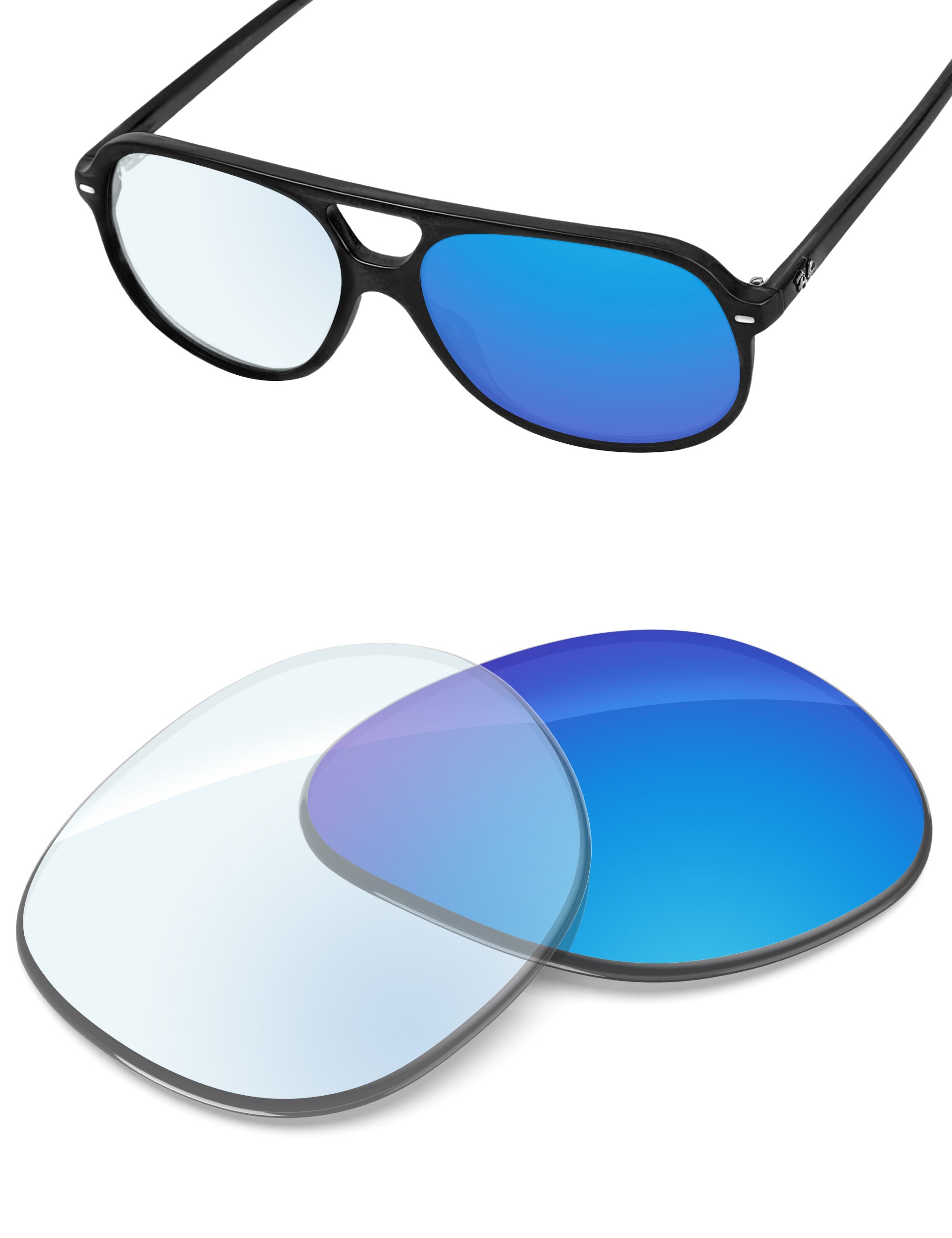 Sky Blue FlashMirror™ Photochromic-Non-Polarized