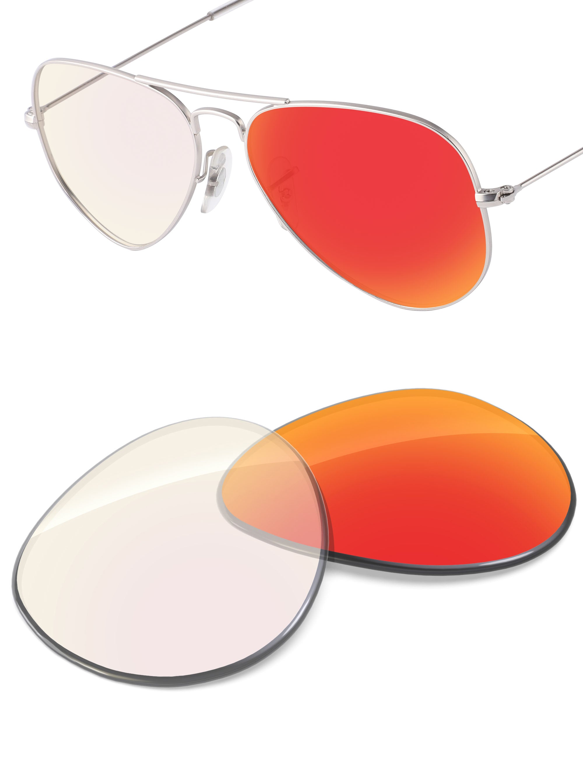 Fire Red FlashMirror™ Photochromic-Non-Polarized
