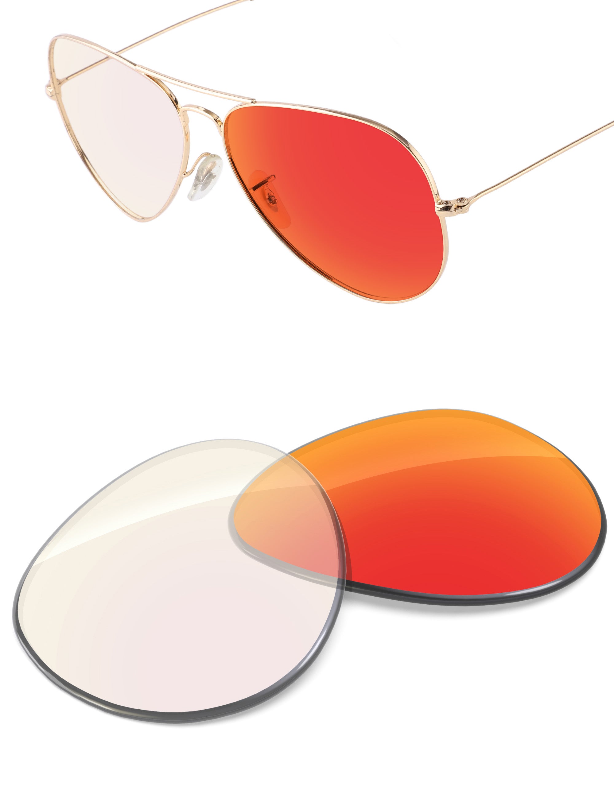 Fire Red FlashMirror™ Photochromic-Non-Polarized