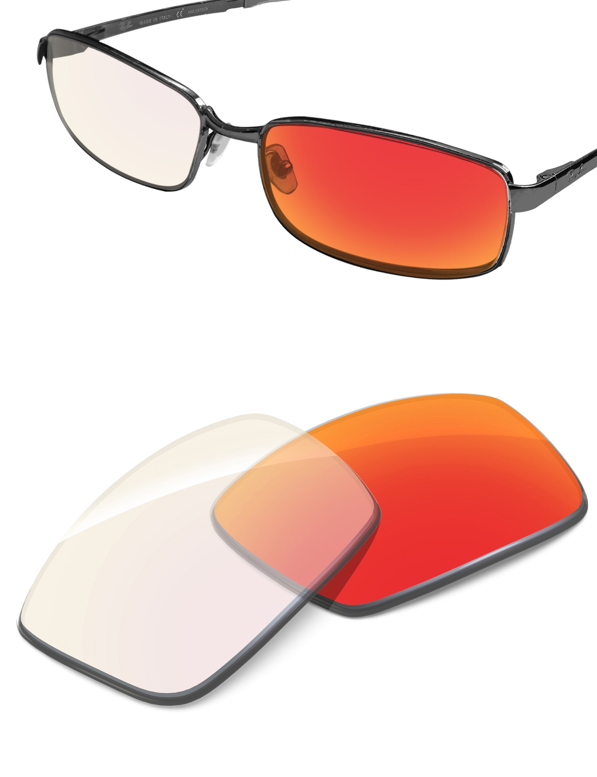 Fire Red FlashMirror™ Photochromic-Non-Polarized