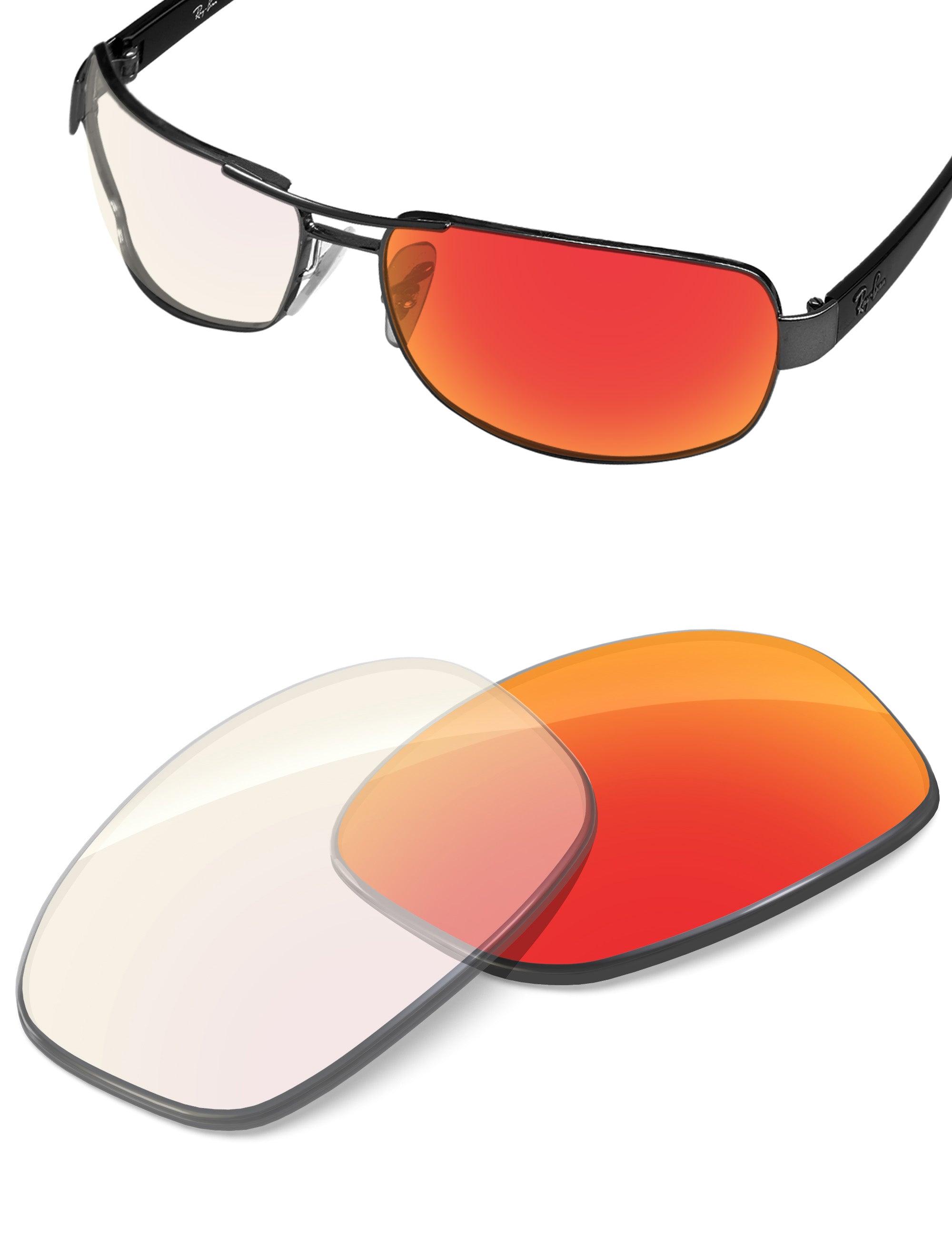 Fire Red FlashMirror™ Photochromic-Non-Polarized