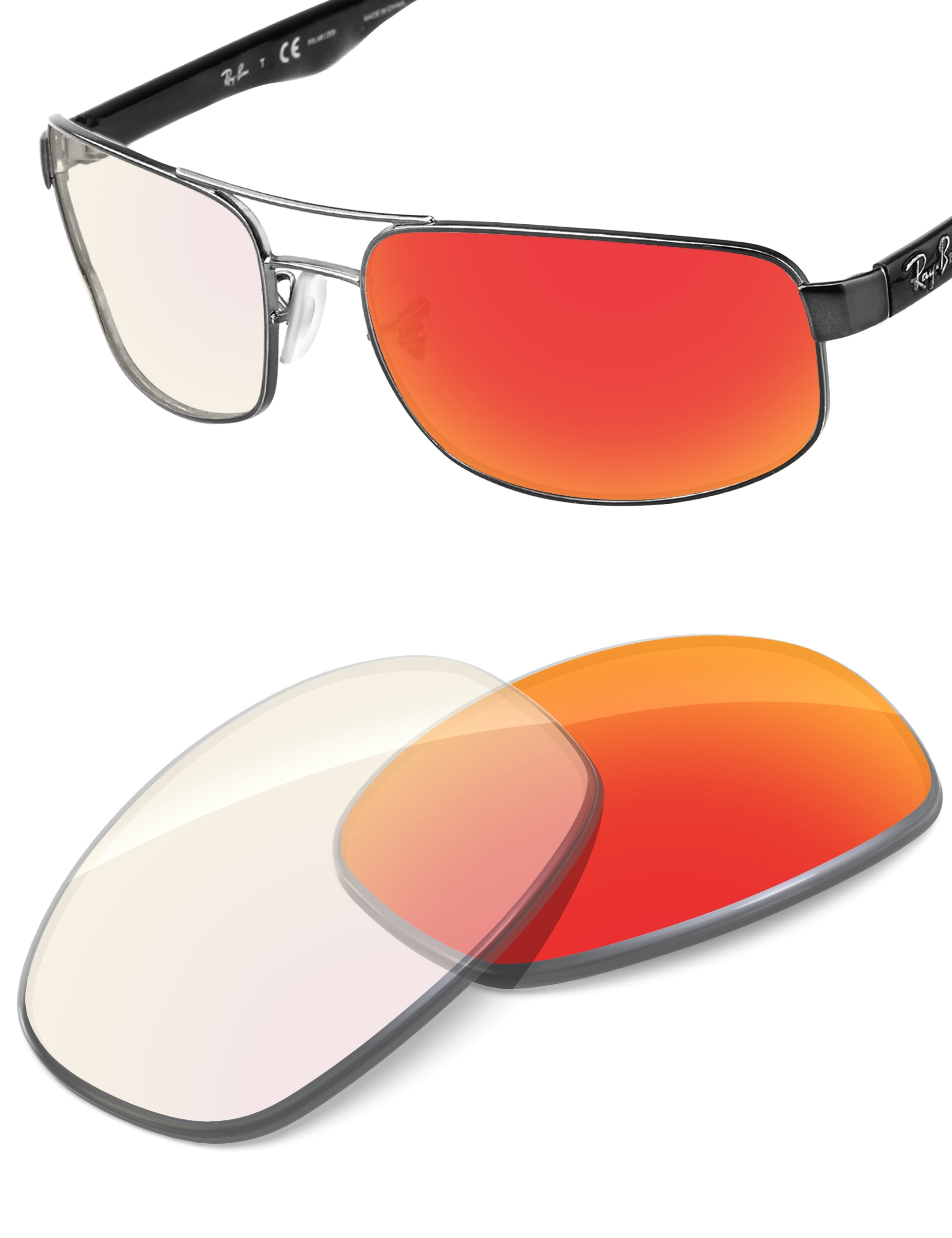 Fire Red FlashMirror™ Photochromic-Non-Polarized