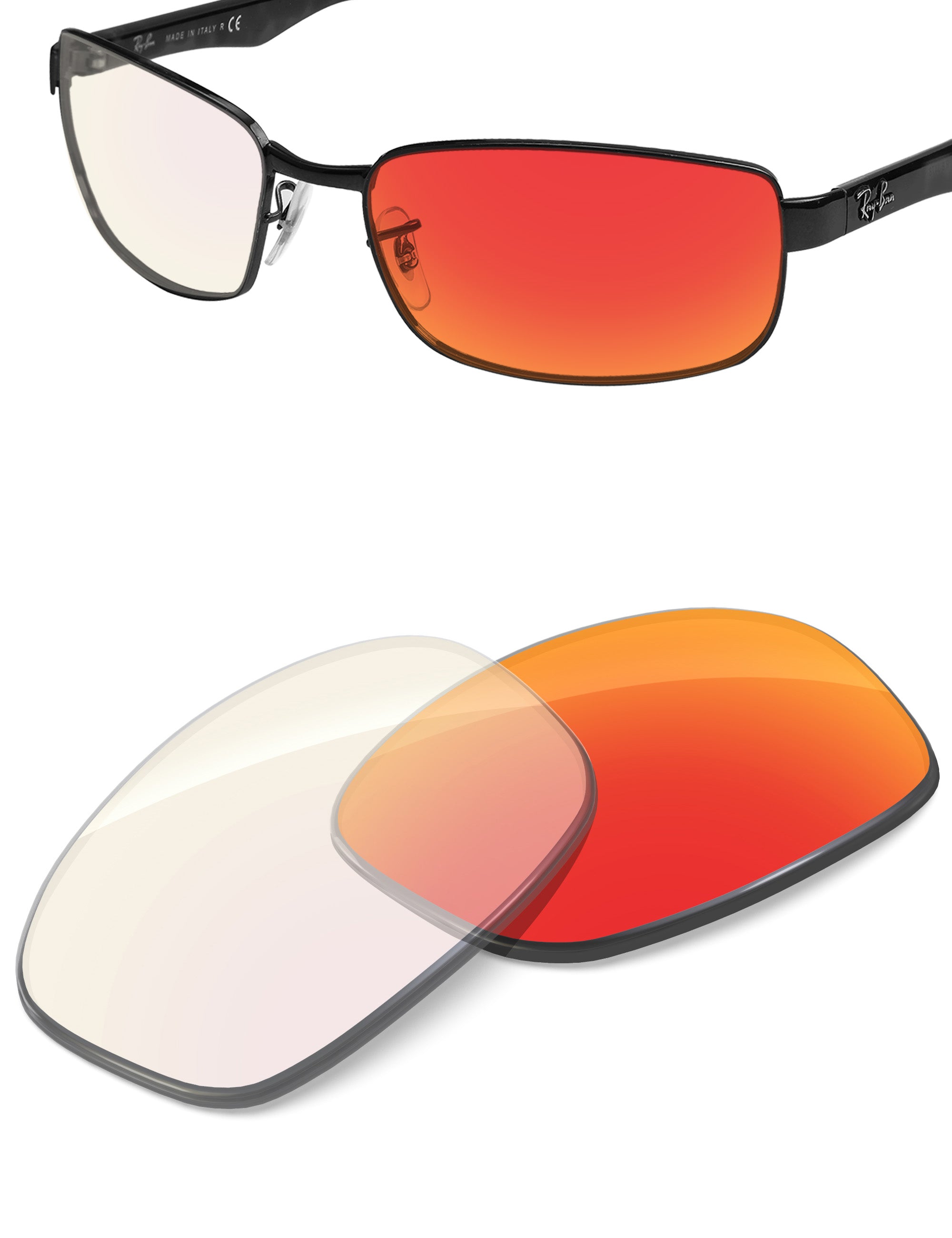 Fire Red FlashMirror™ Photochromic-Non-Polarized