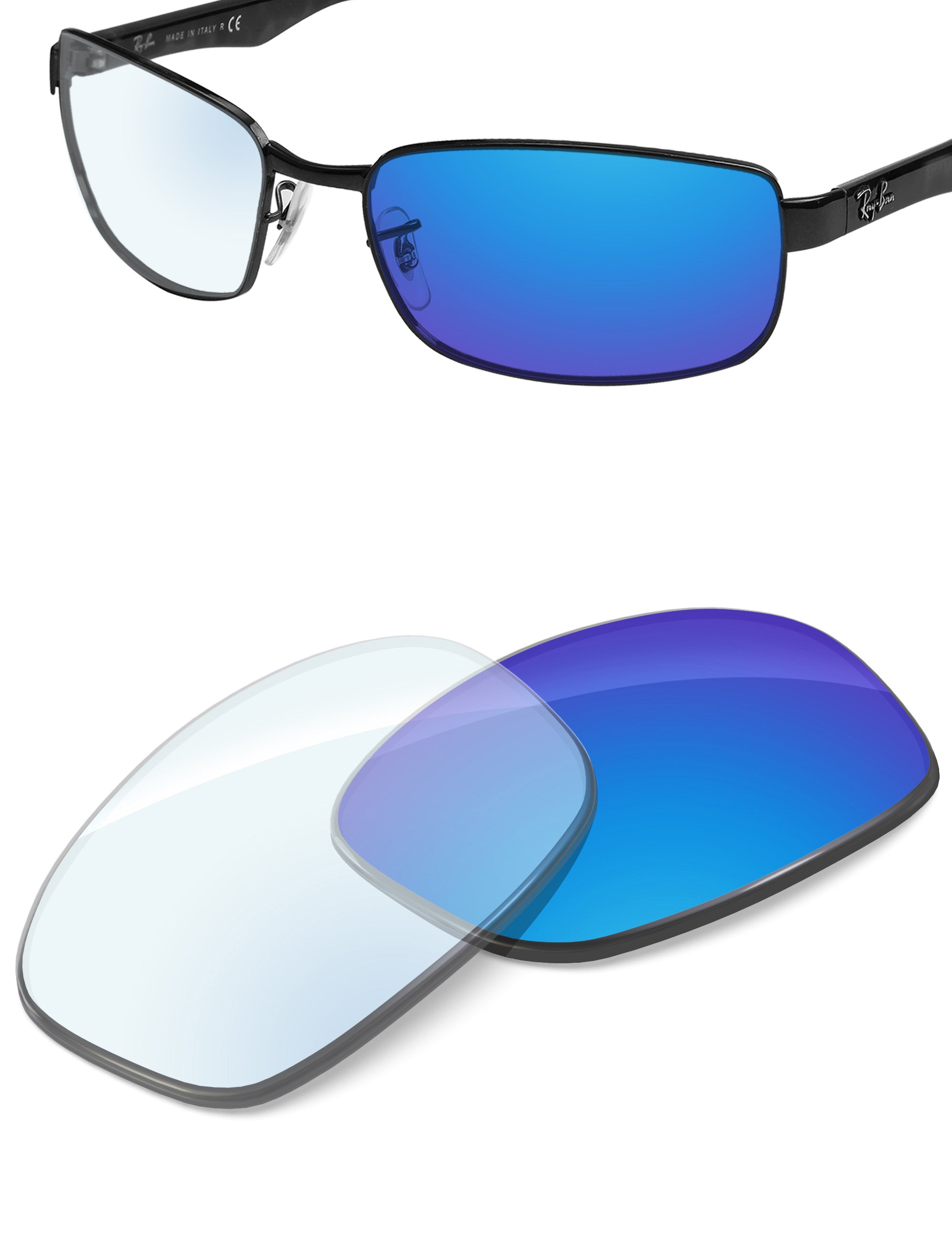Sky Blue FlashMirror™ Photochromic-Non-Polarized