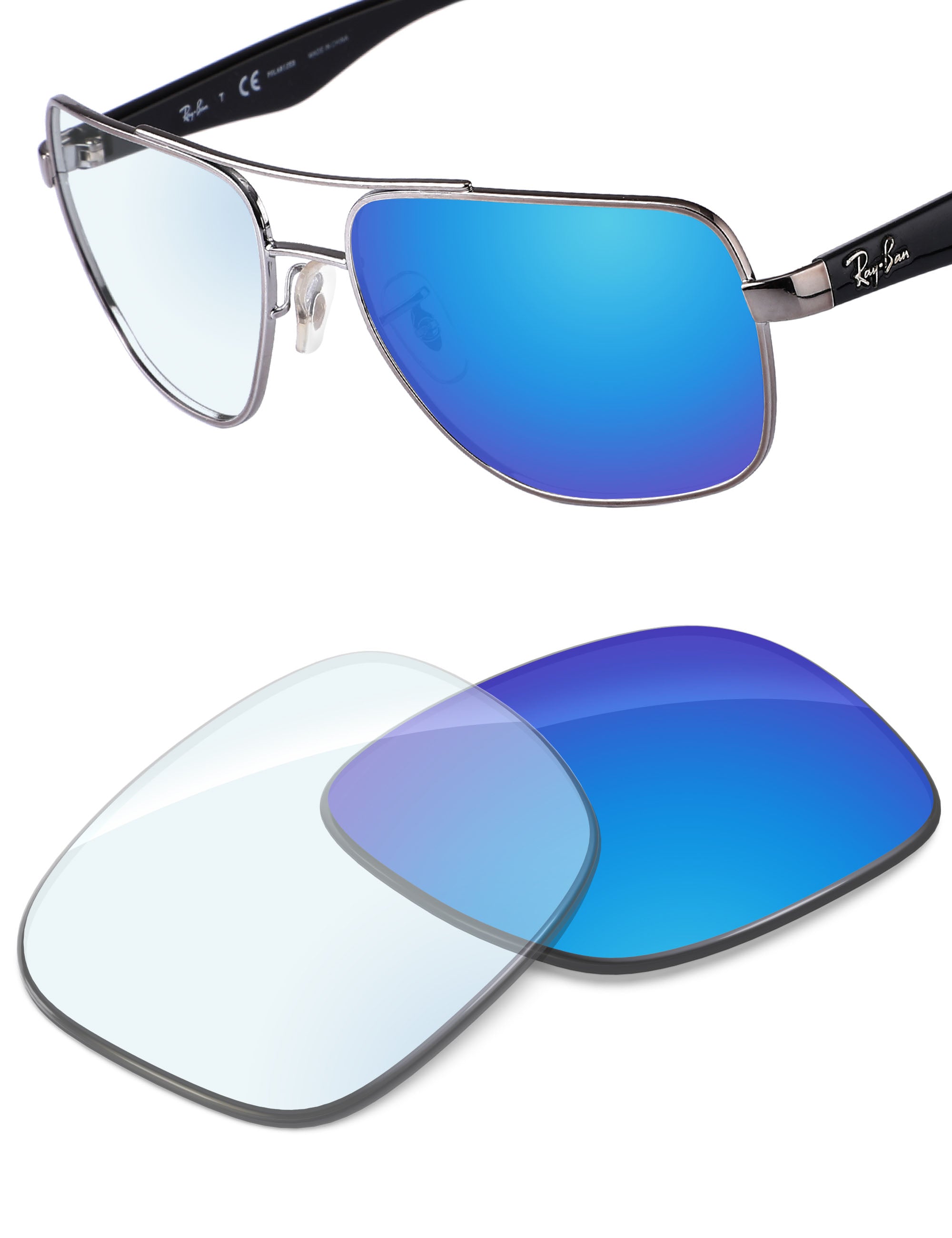 Sky Blue FlashMirror™ Photochromic-Non-Polarized