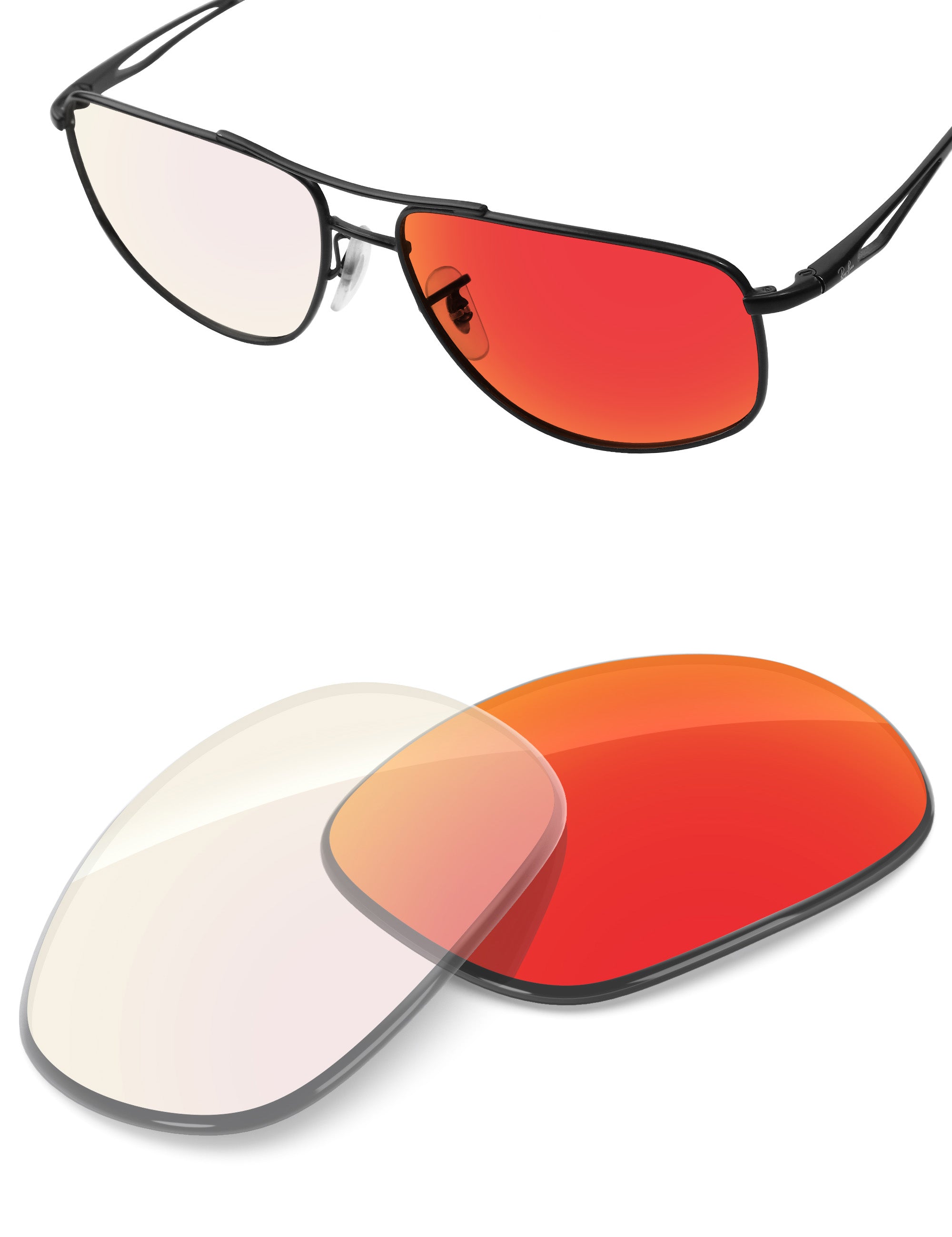 Fire Red FlashMirror™ Photochromic-Non-Polarized