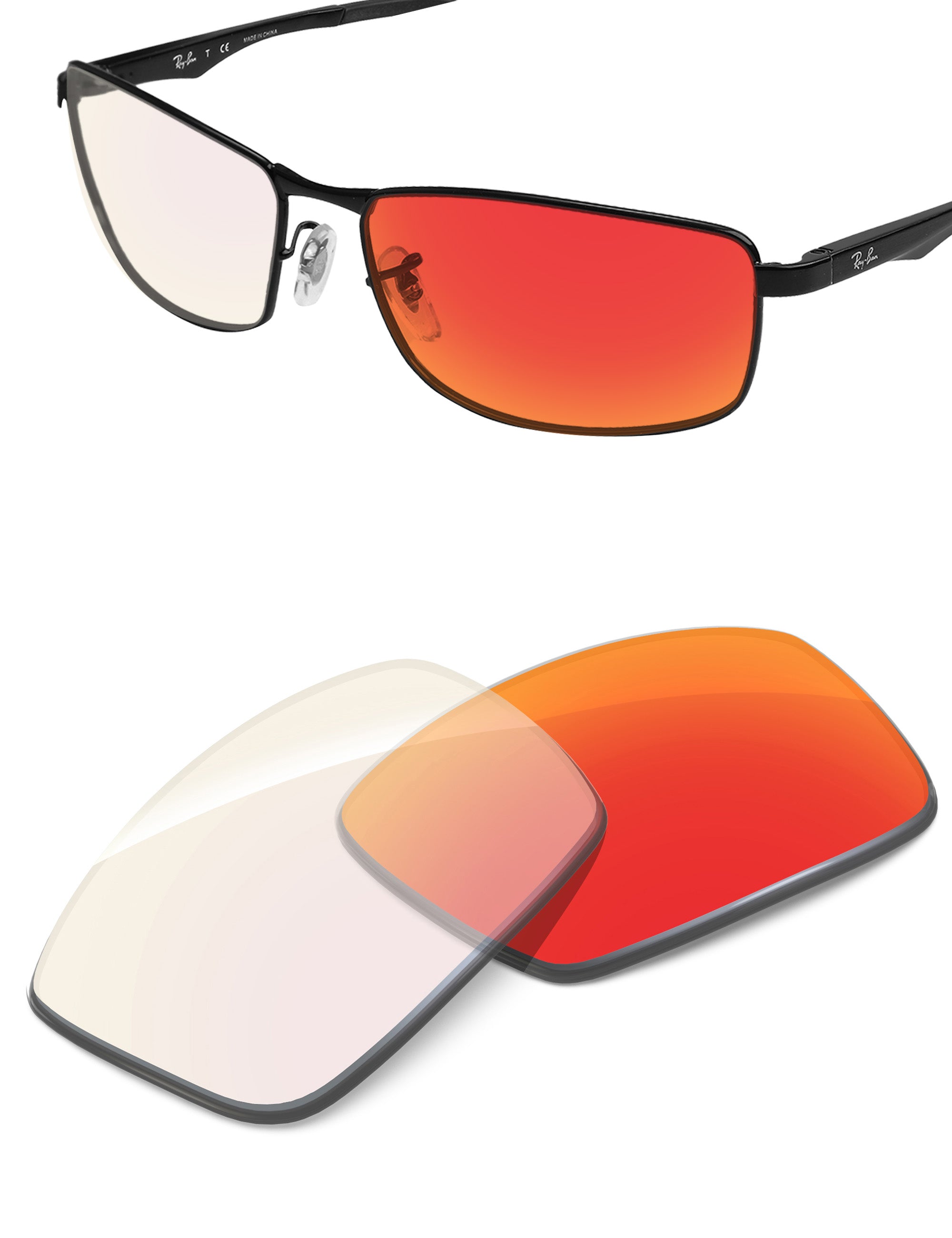 Fire Red FlashMirror™ Photochromic-Non-Polarized