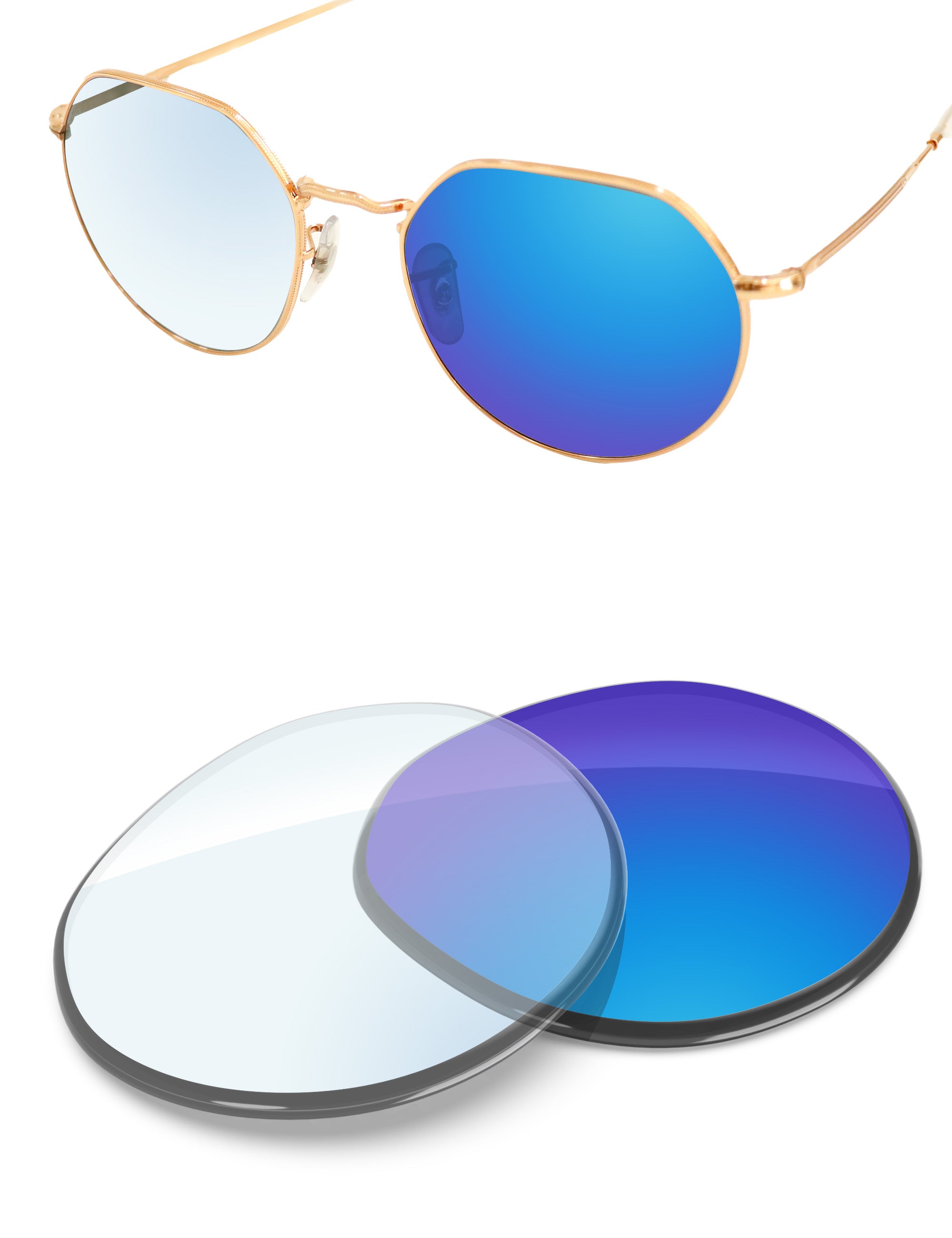 Sky Blue FlashMirror™ Photochromic-Non-Polarized