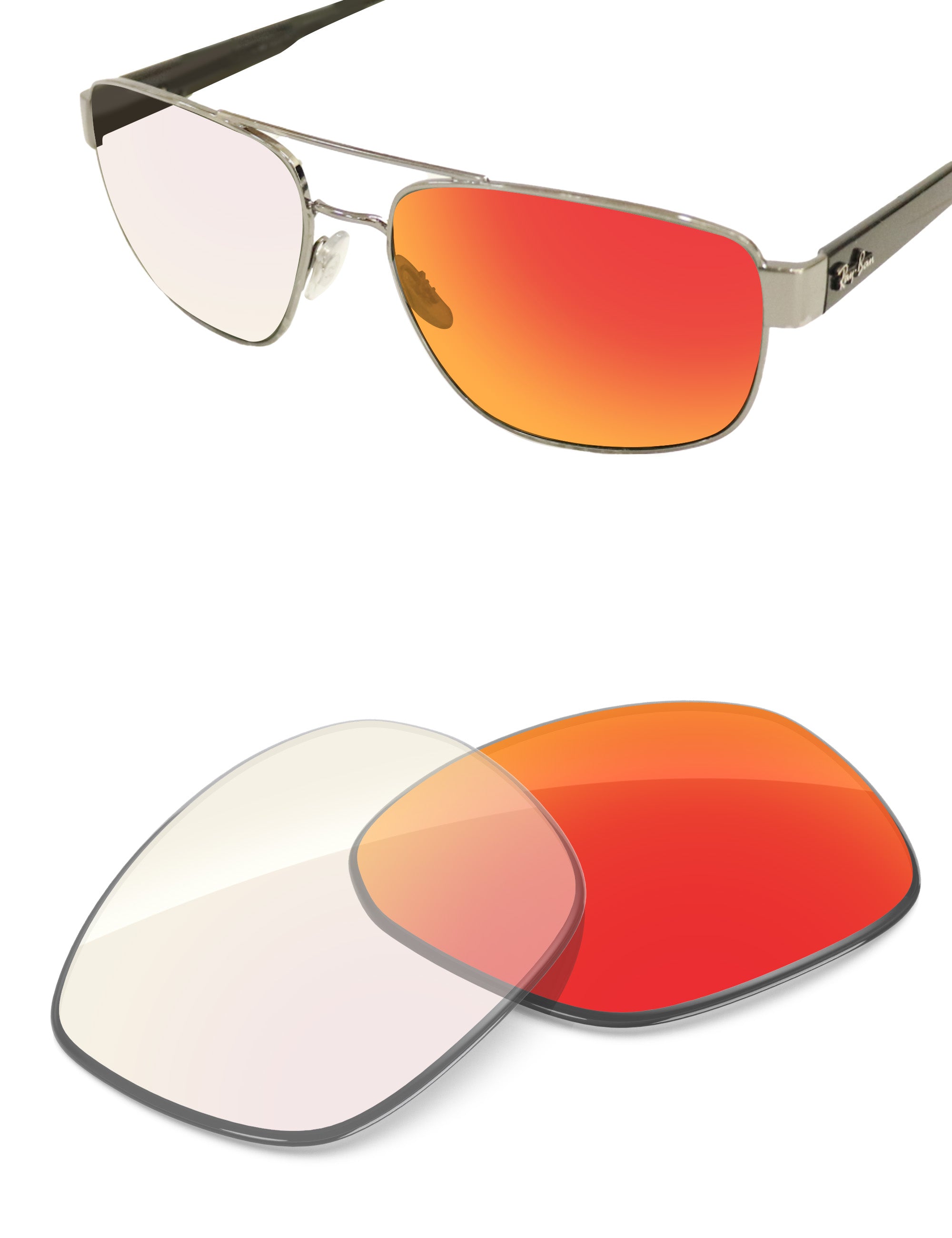 Fire Red FlashMirror™ Photochromic-Non-Polarized