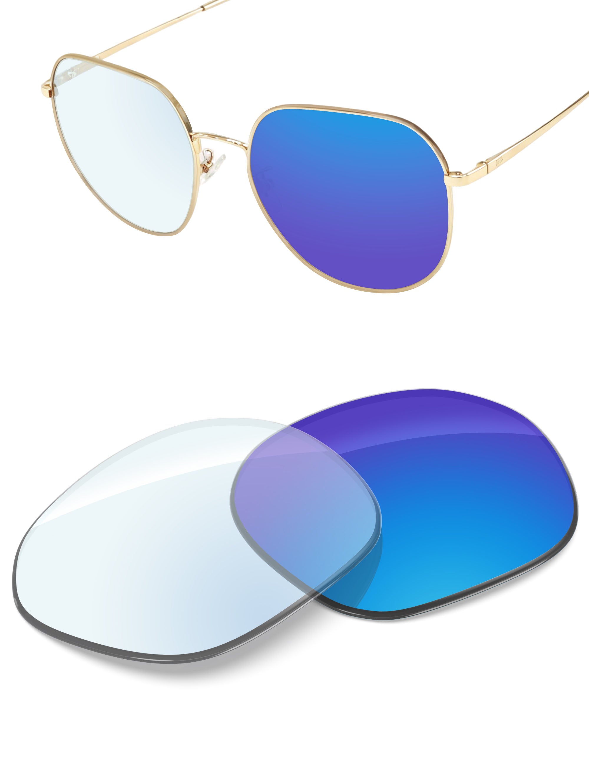 Sky Blue FlashMirror™ Photochromic-Non-Polarized