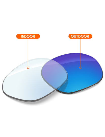 Sky Blue FlashMirror™ Photochromic-Non-Polarized