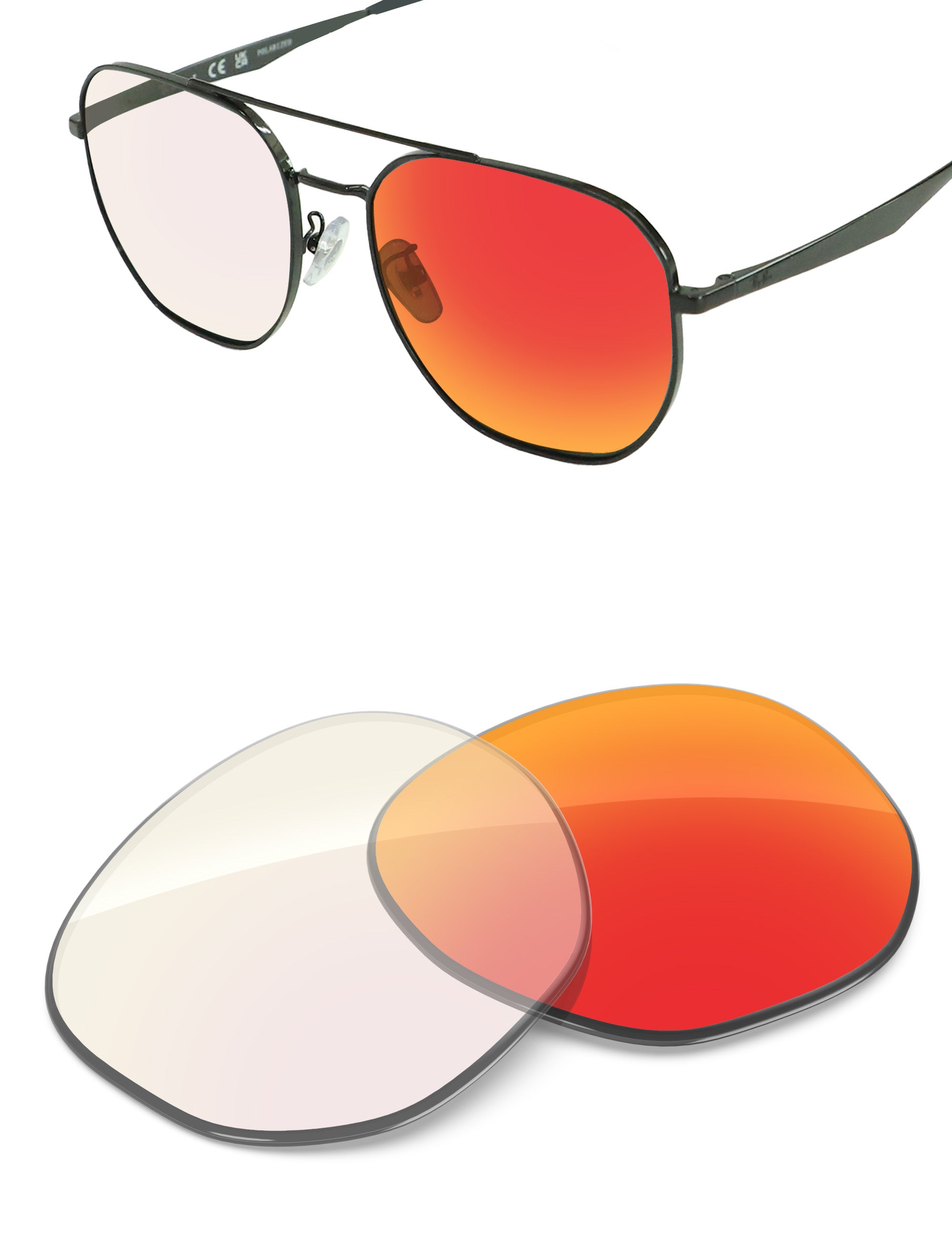 Fire Red FlashMirror™ Photochromic-Non-Polarized