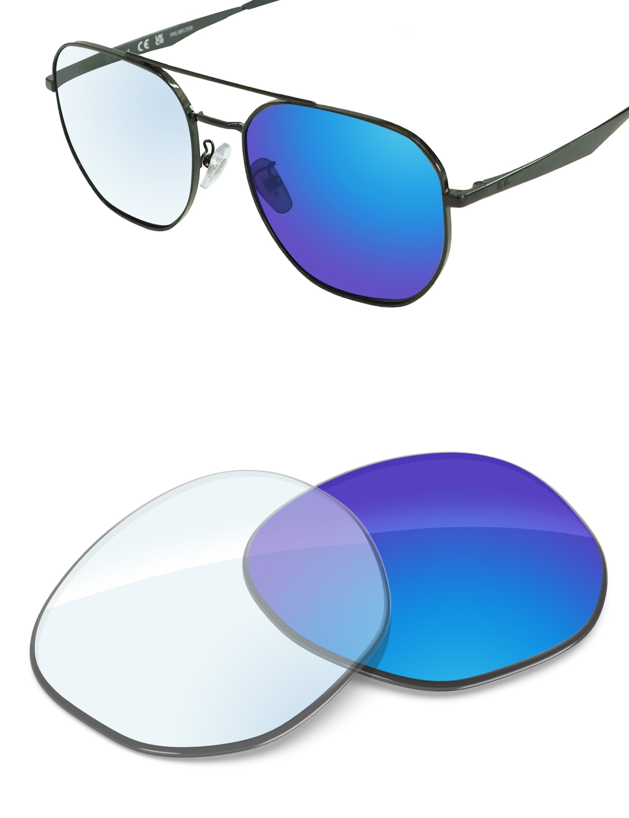 Sky Blue FlashMirror™ Photochromic-Non-Polarized